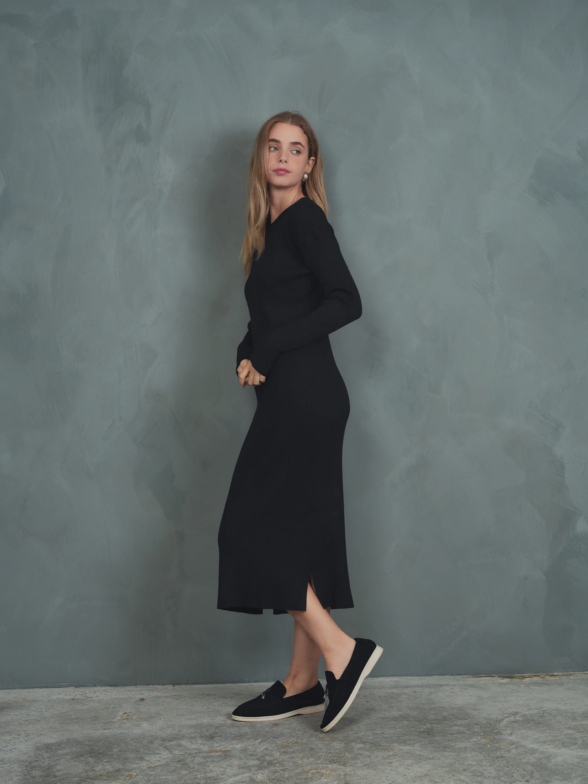 Knit Rib Dolman Dress - Image 6