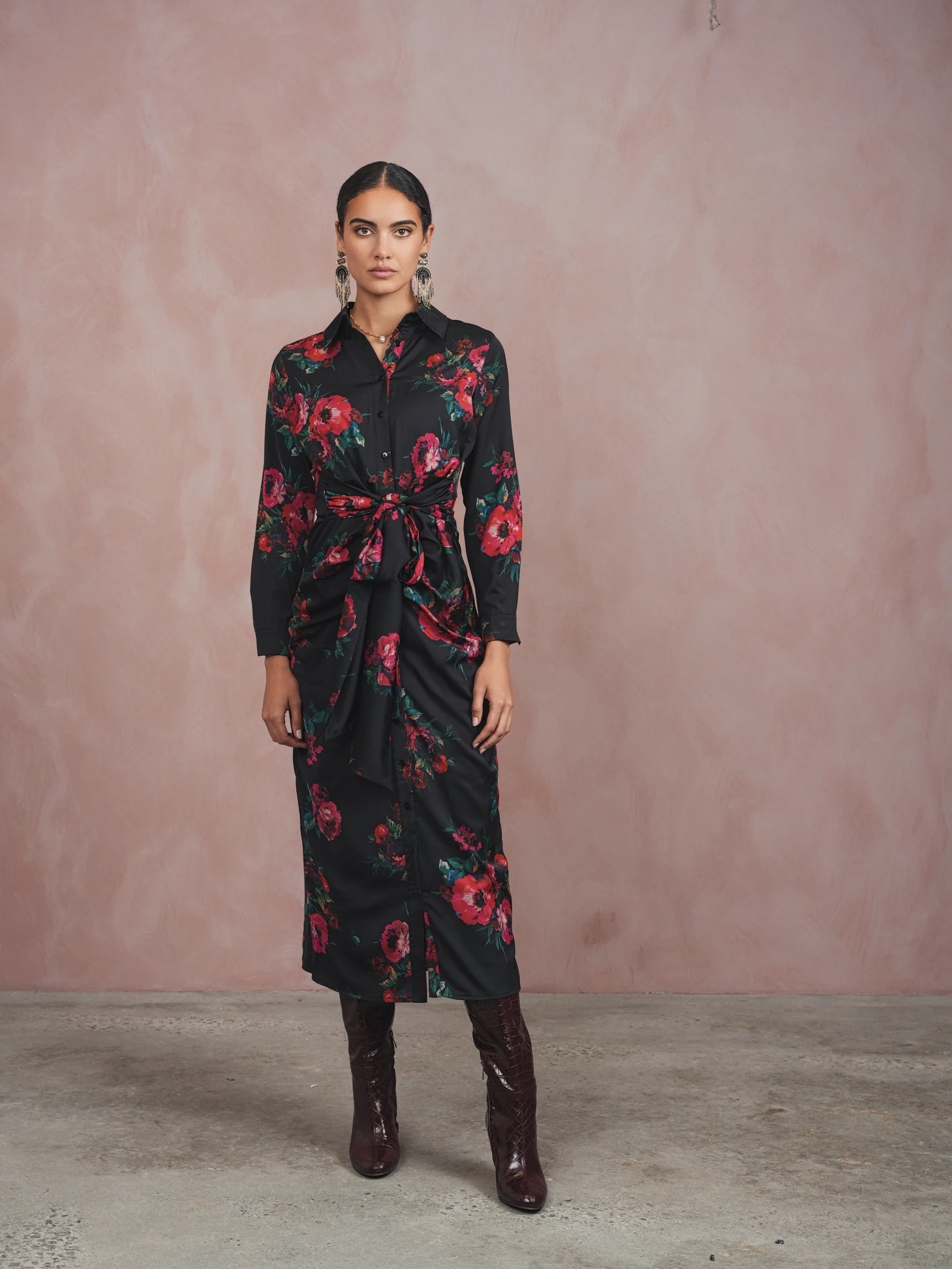 Print Tie Dress - Image 6