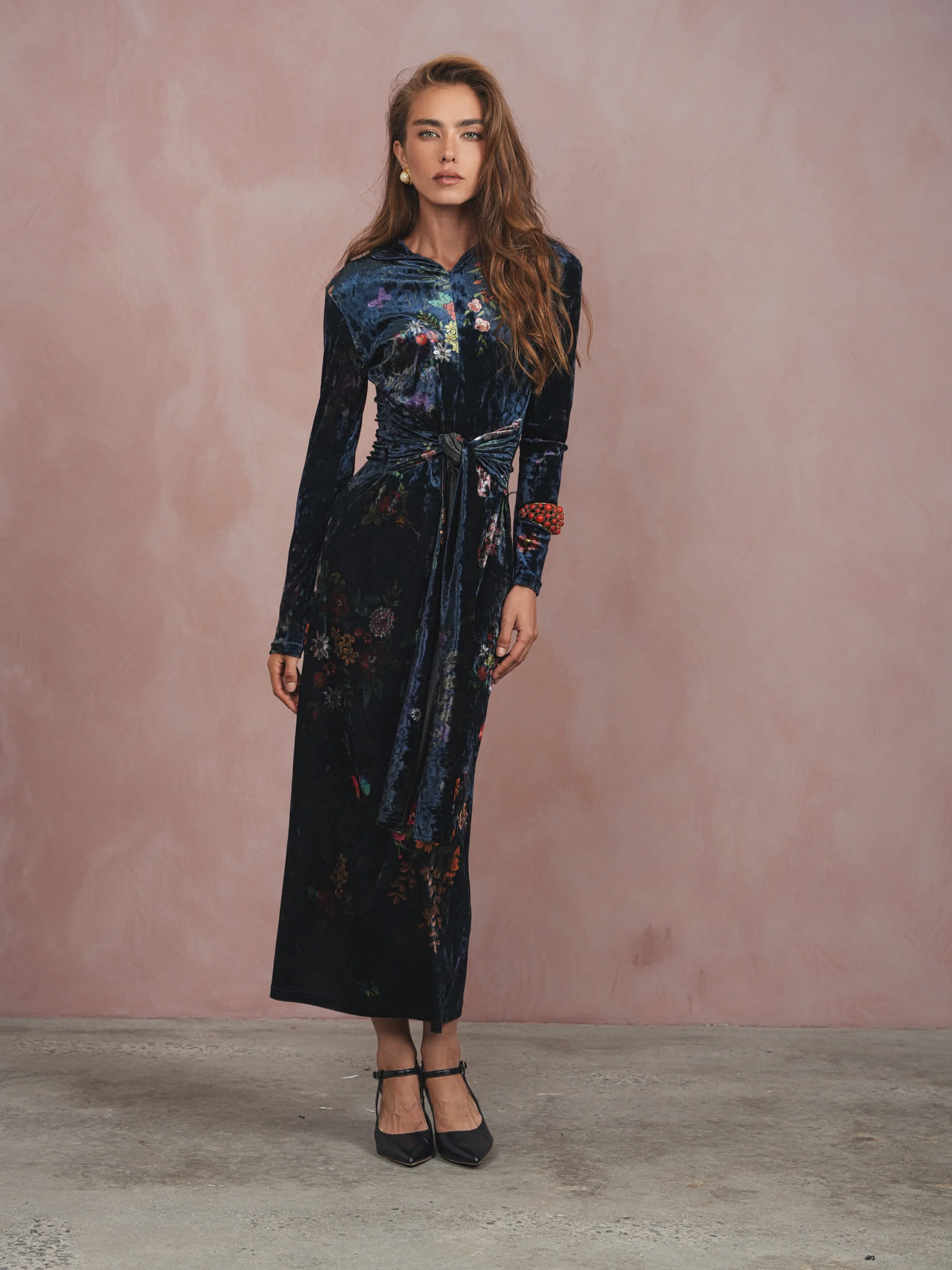 Velour Front Tie Dress - Image 11