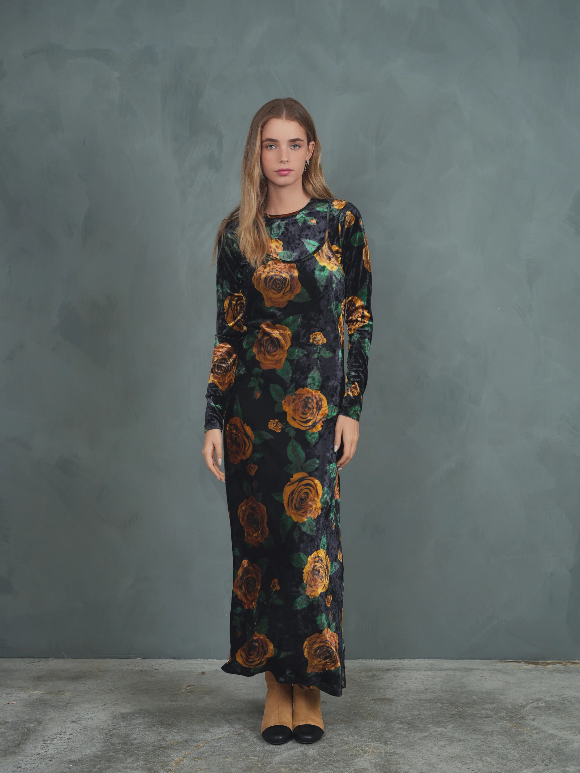 Velour Slip Dress