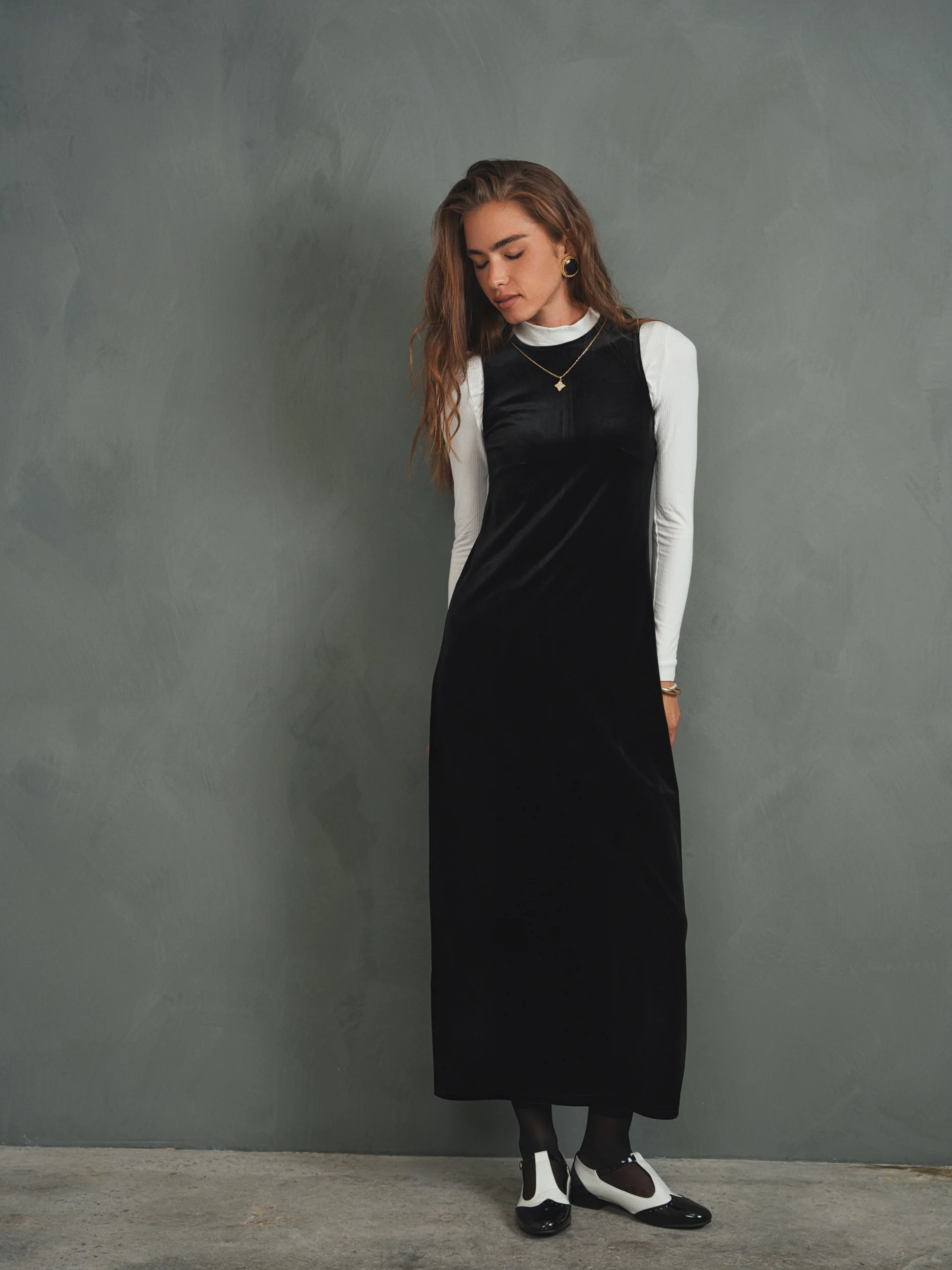 Velour Sleeveless Dress