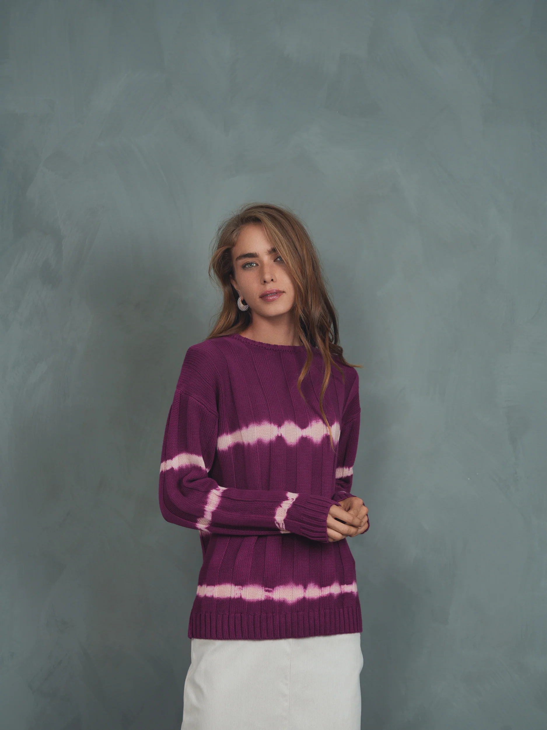 Tie-Dye Cable Knit Sweater - Image 8