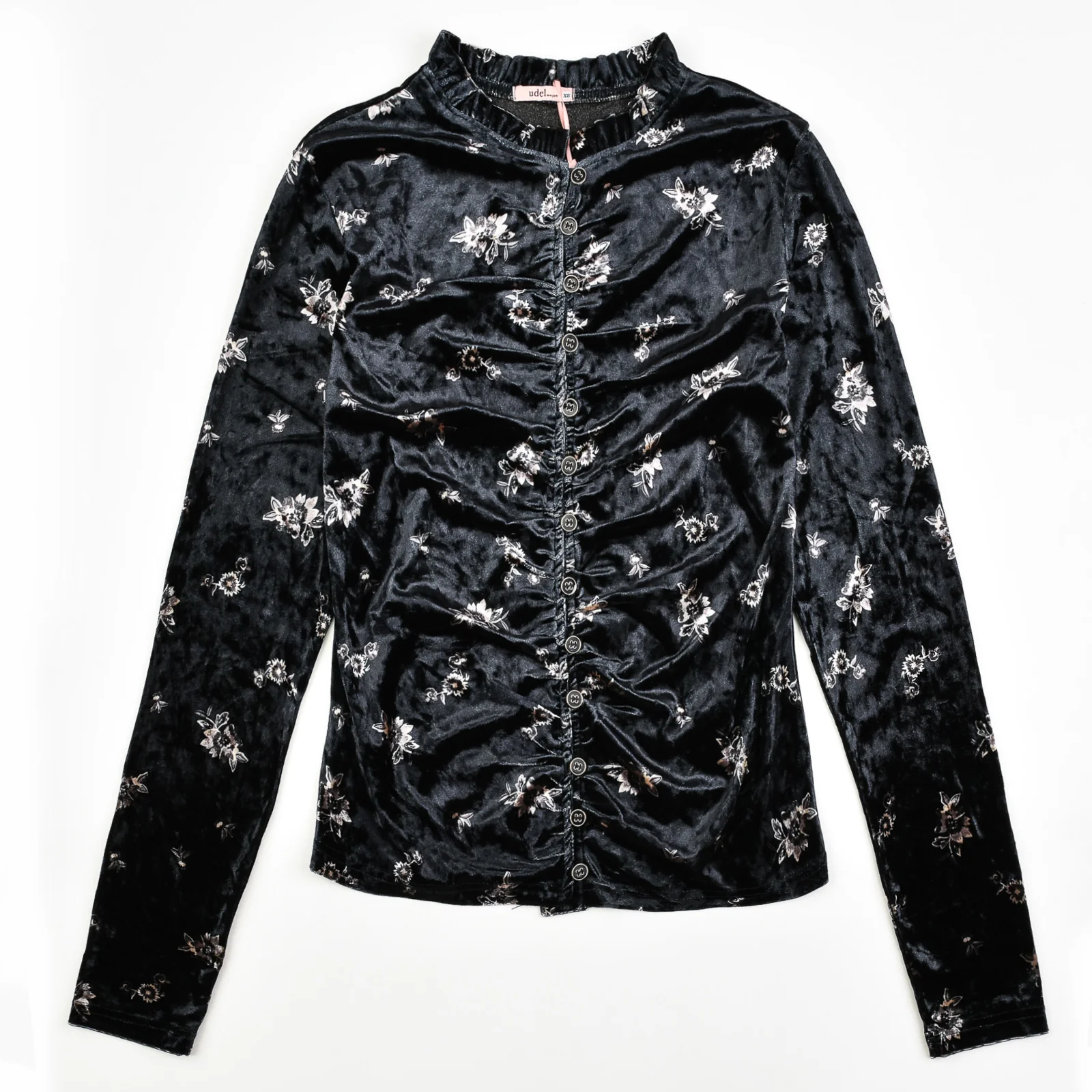 Velour Ruched Cardigan - Image 8
