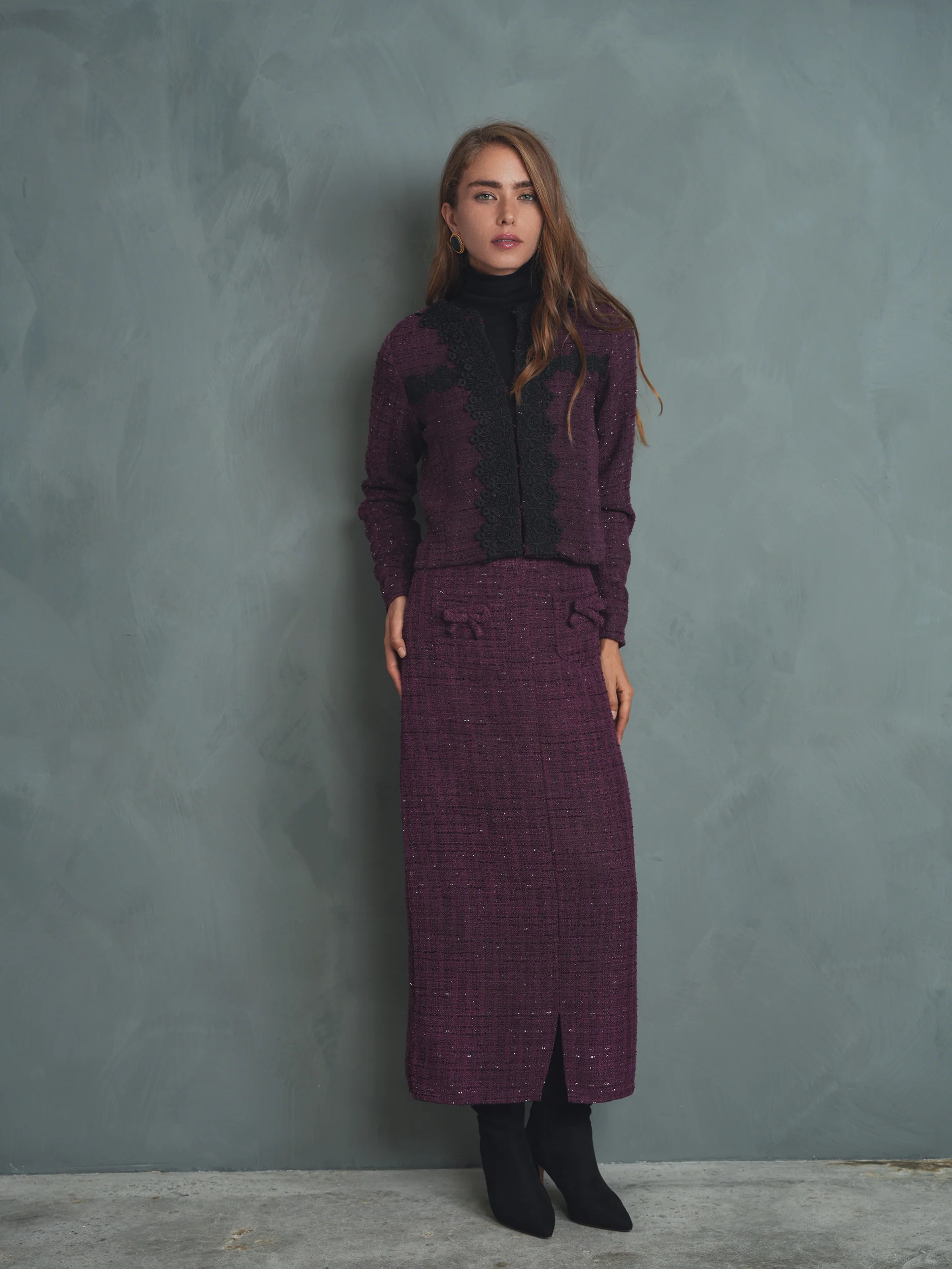Floral Applique Tweed Jacket - Image 17