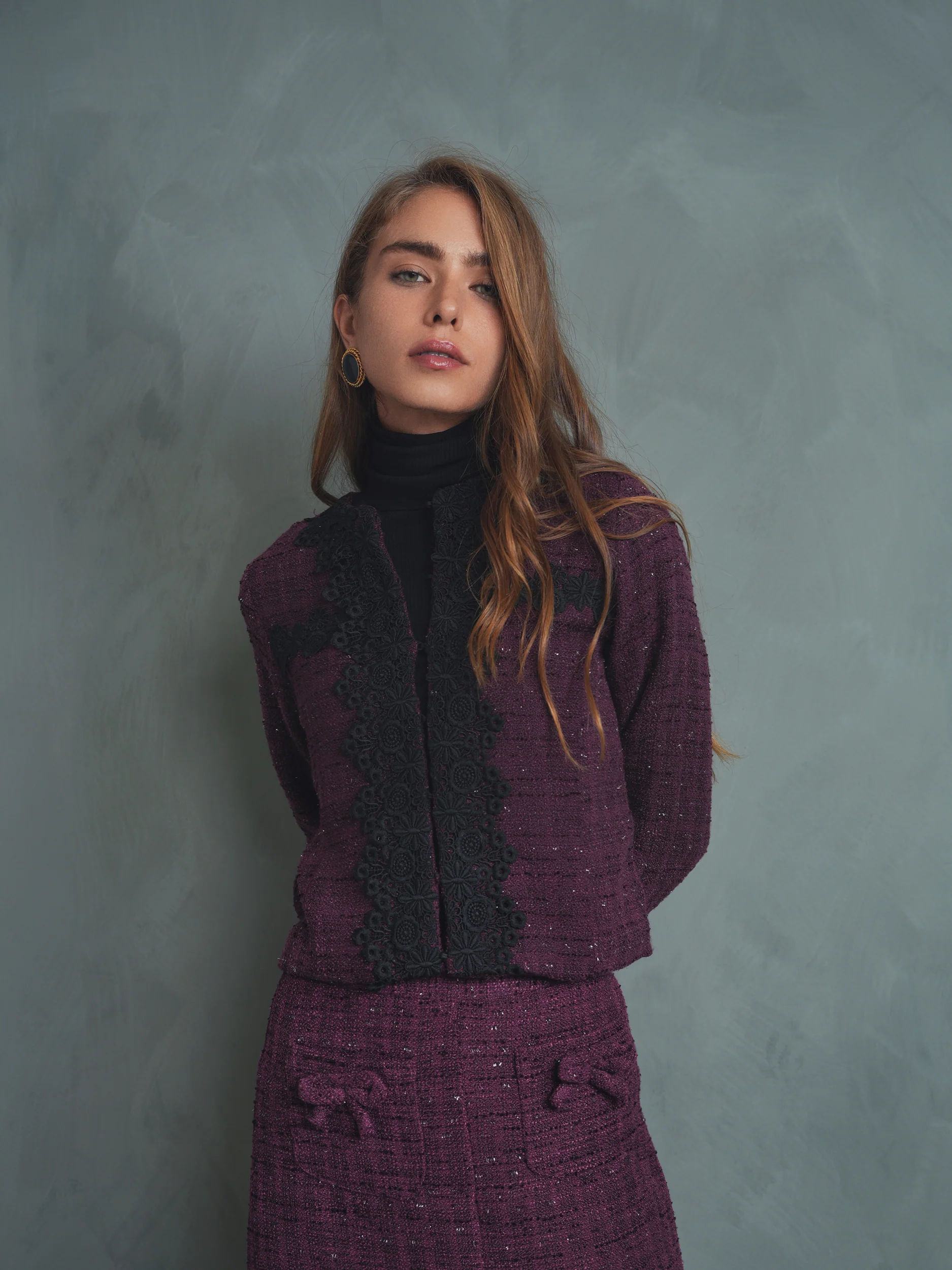 Floral Applique Tweed Jacket - Image 4