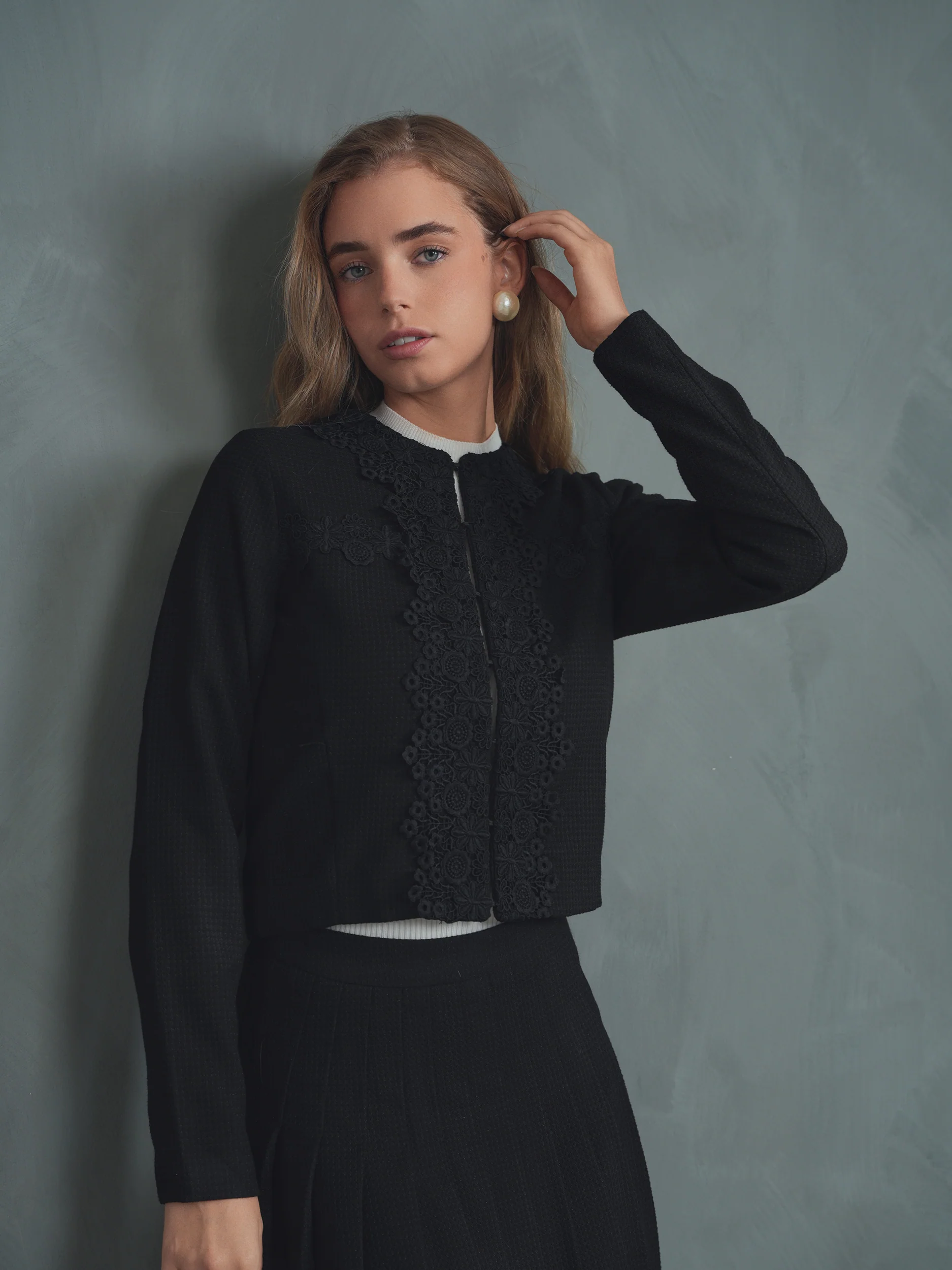 Floral Applique Tweed Jacket - Image 5