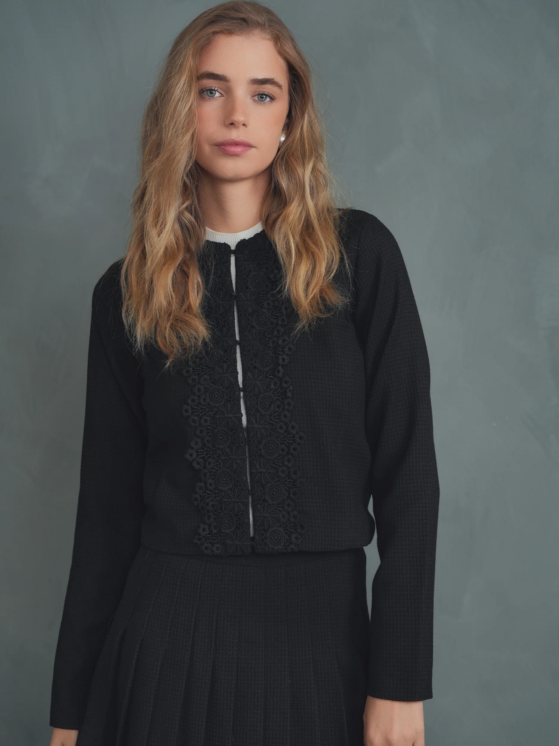Floral Applique Tweed Jacket - Image 7