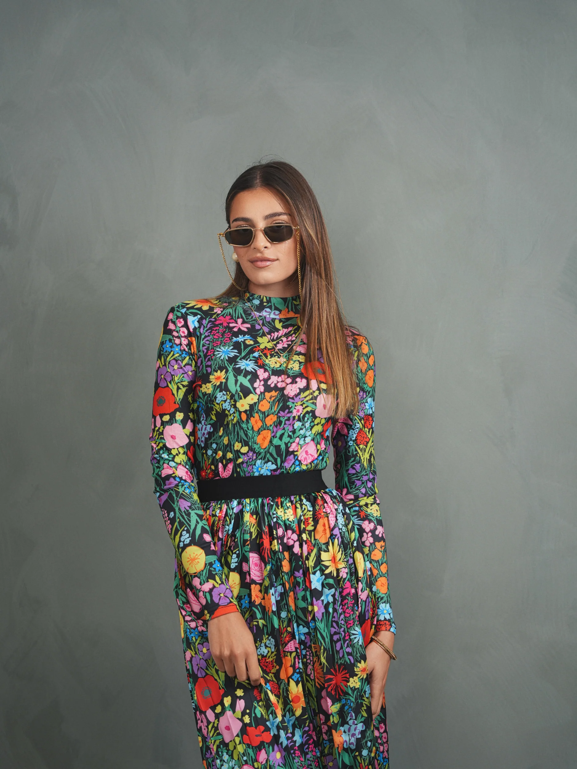 Mock Neck Print Top - Image 4