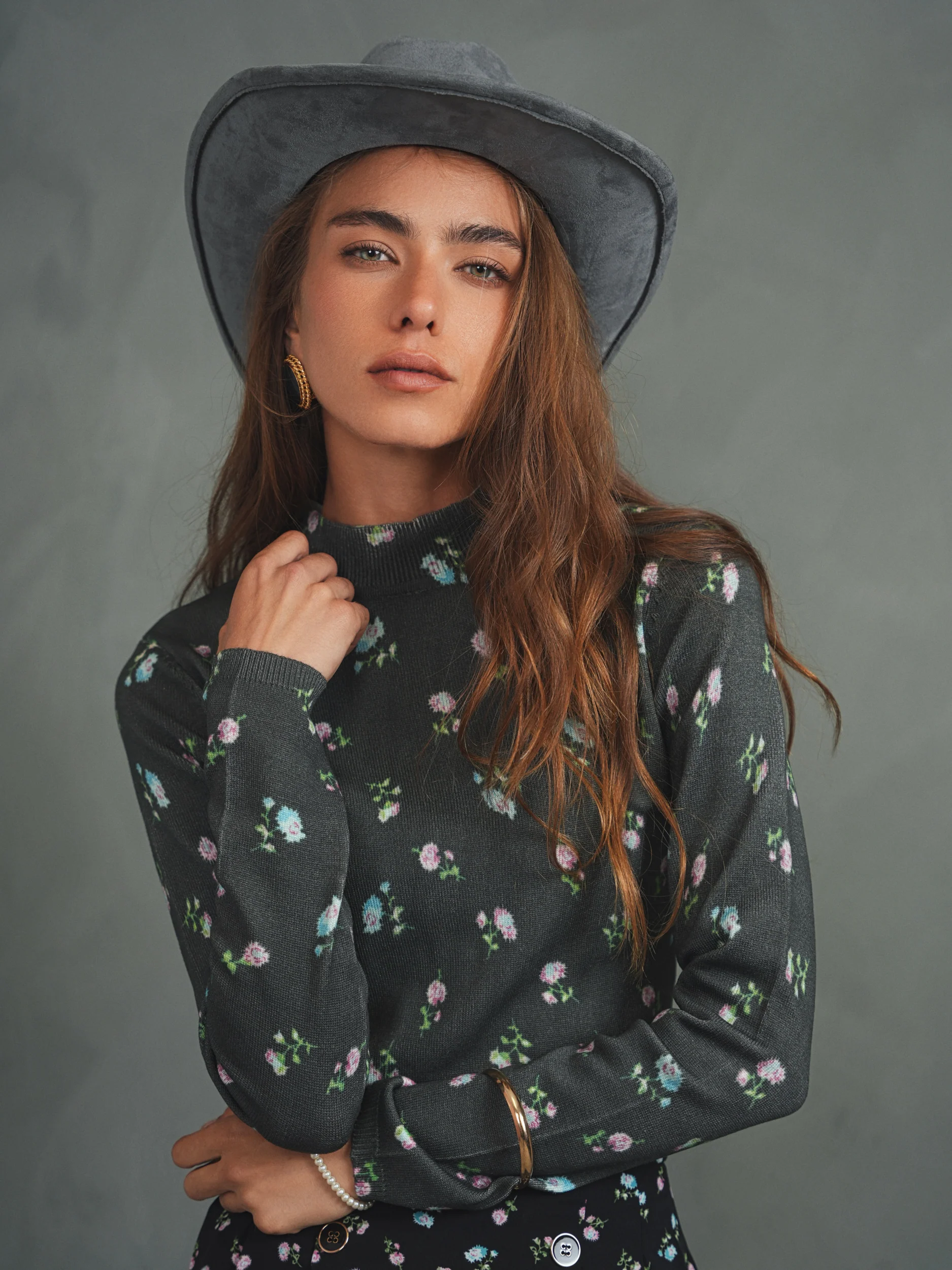Mock Neck Print Sweater - Image 12