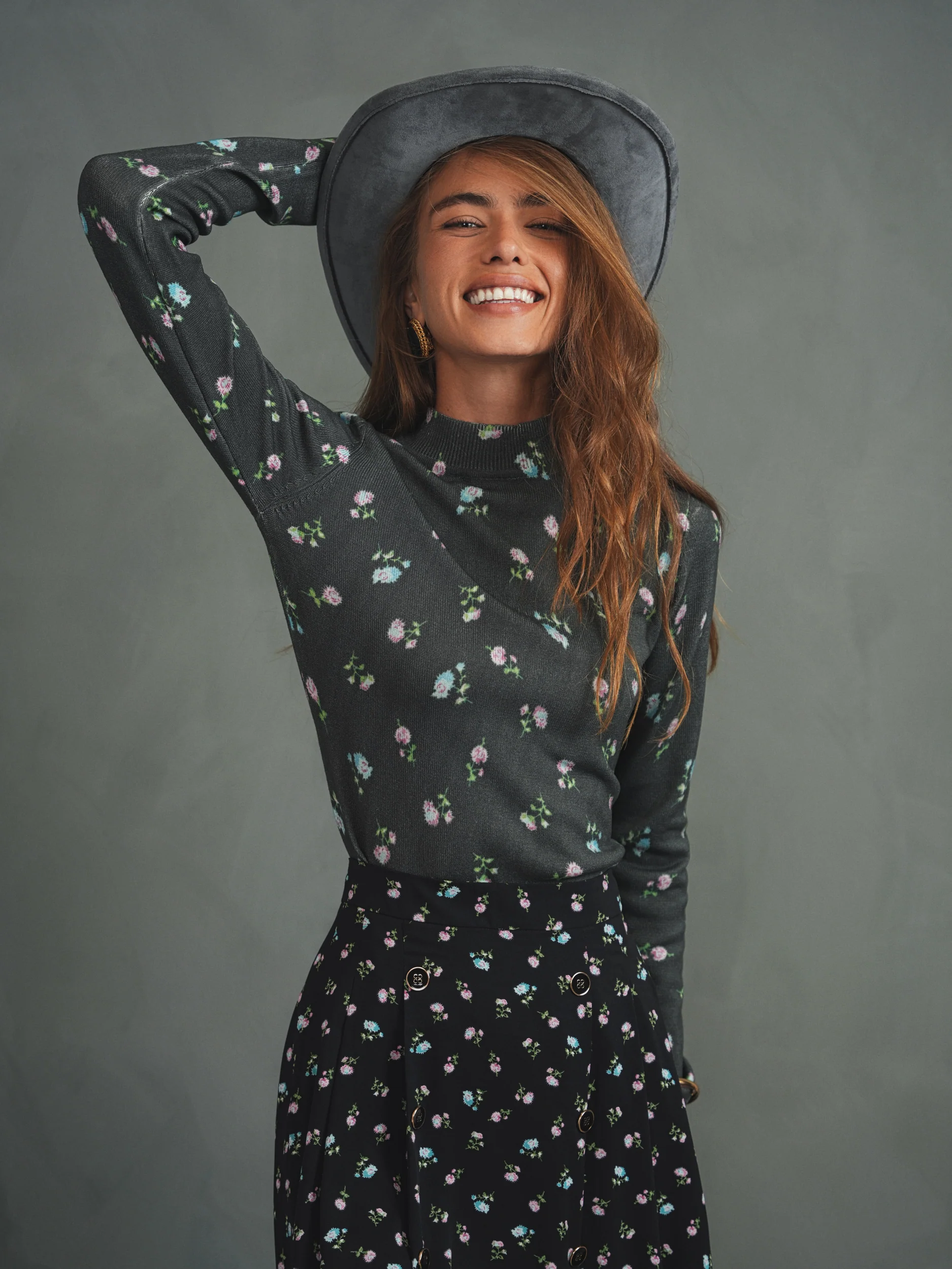 Mock Neck Print Sweater - Image 4
