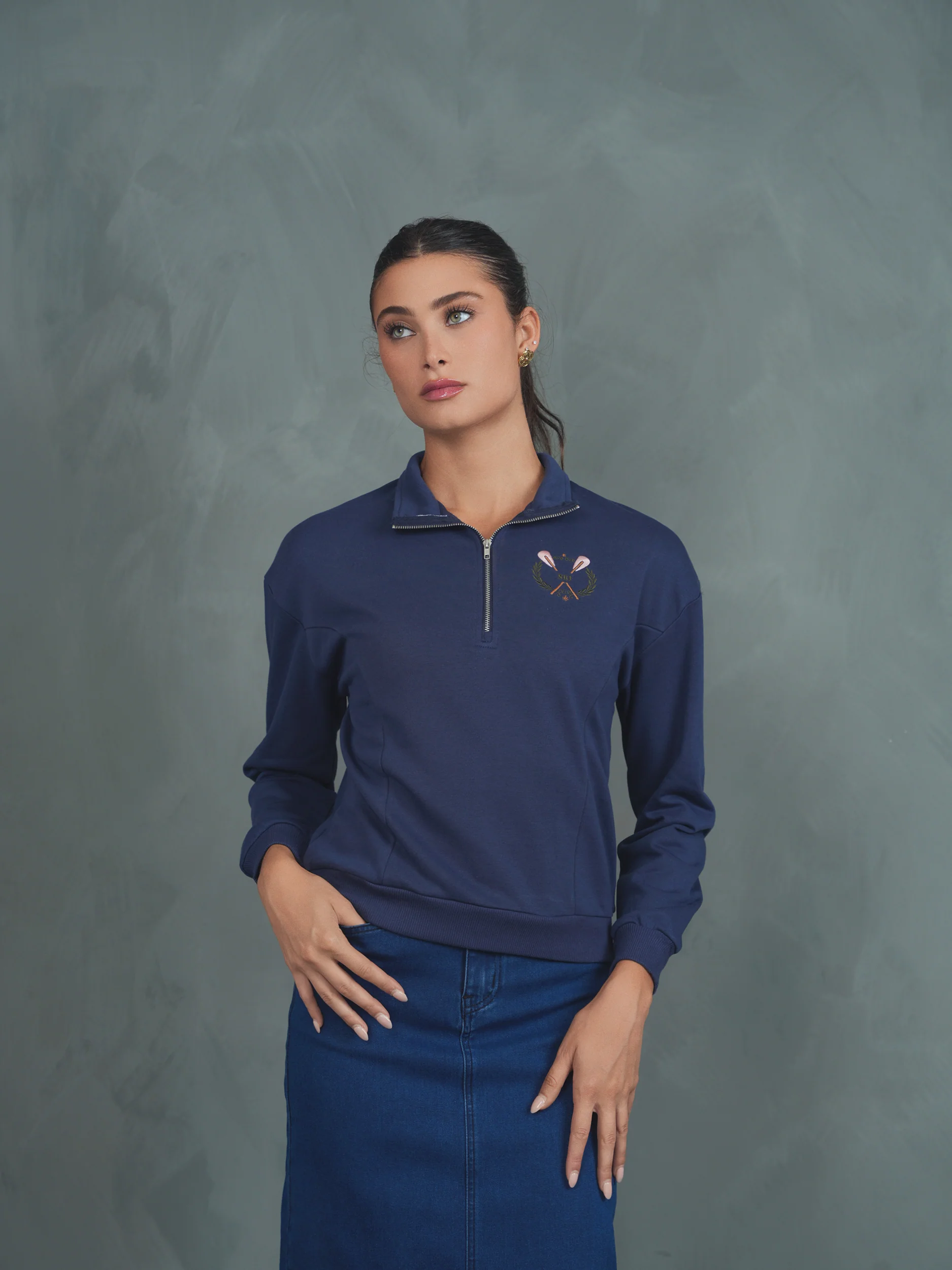 Ski Half Zipper Sweatshirt - Image 3