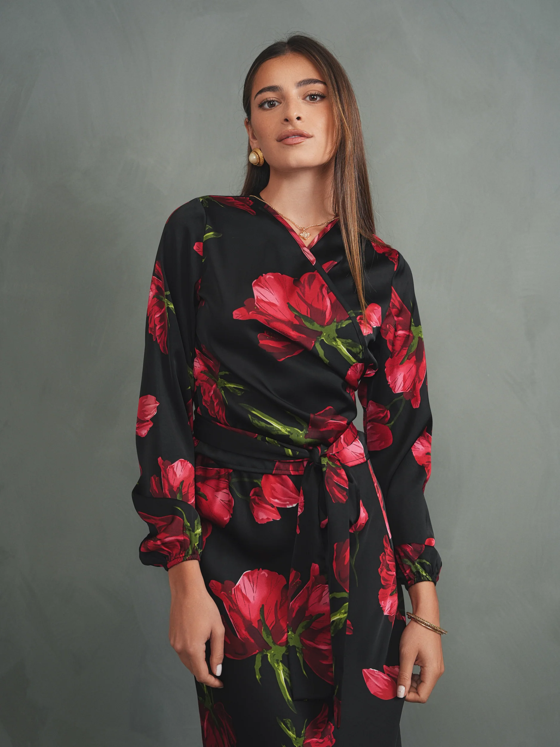 Satin Wrap Top - Image 3