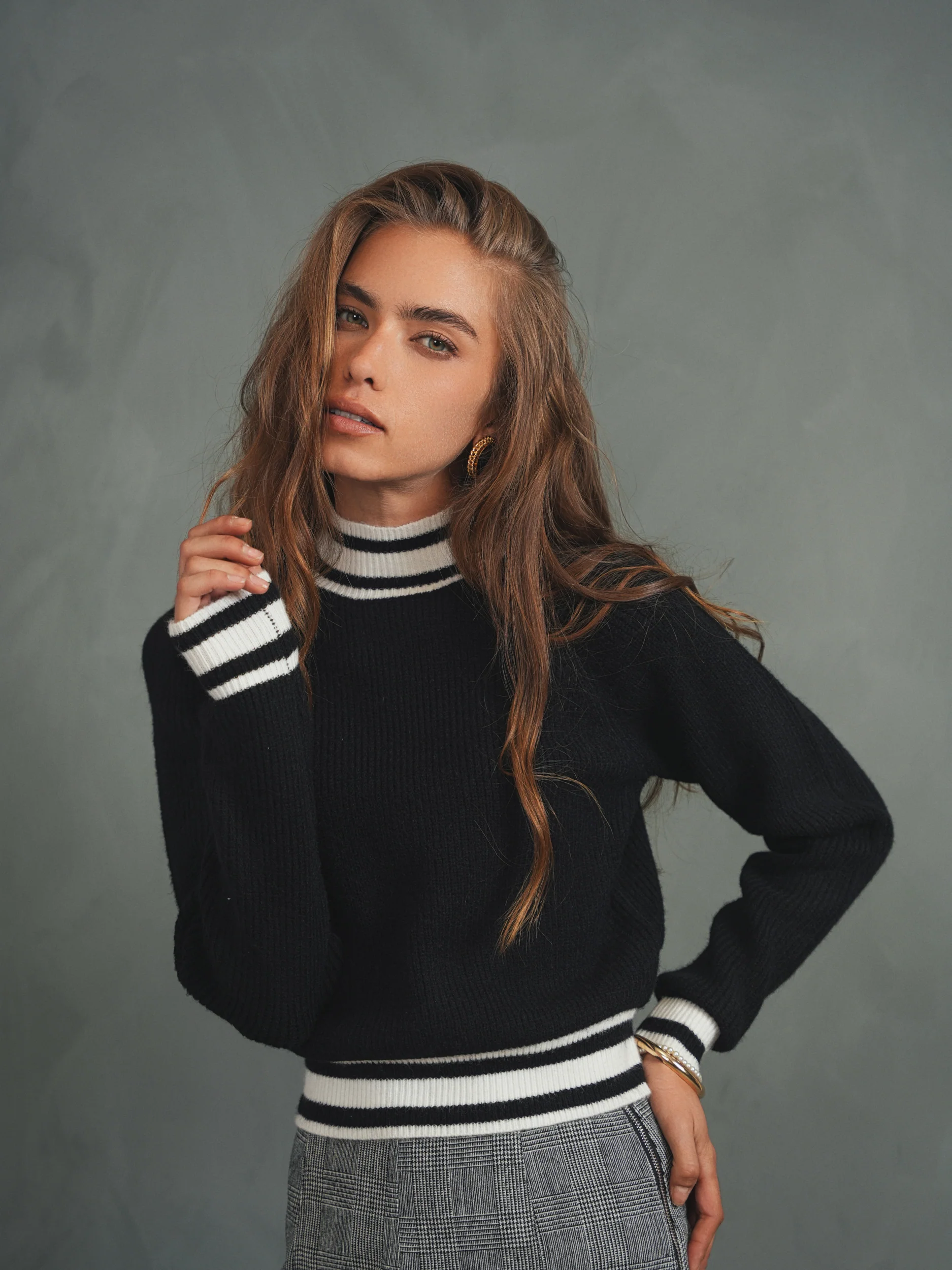 Mock Neck Raglan Sweater