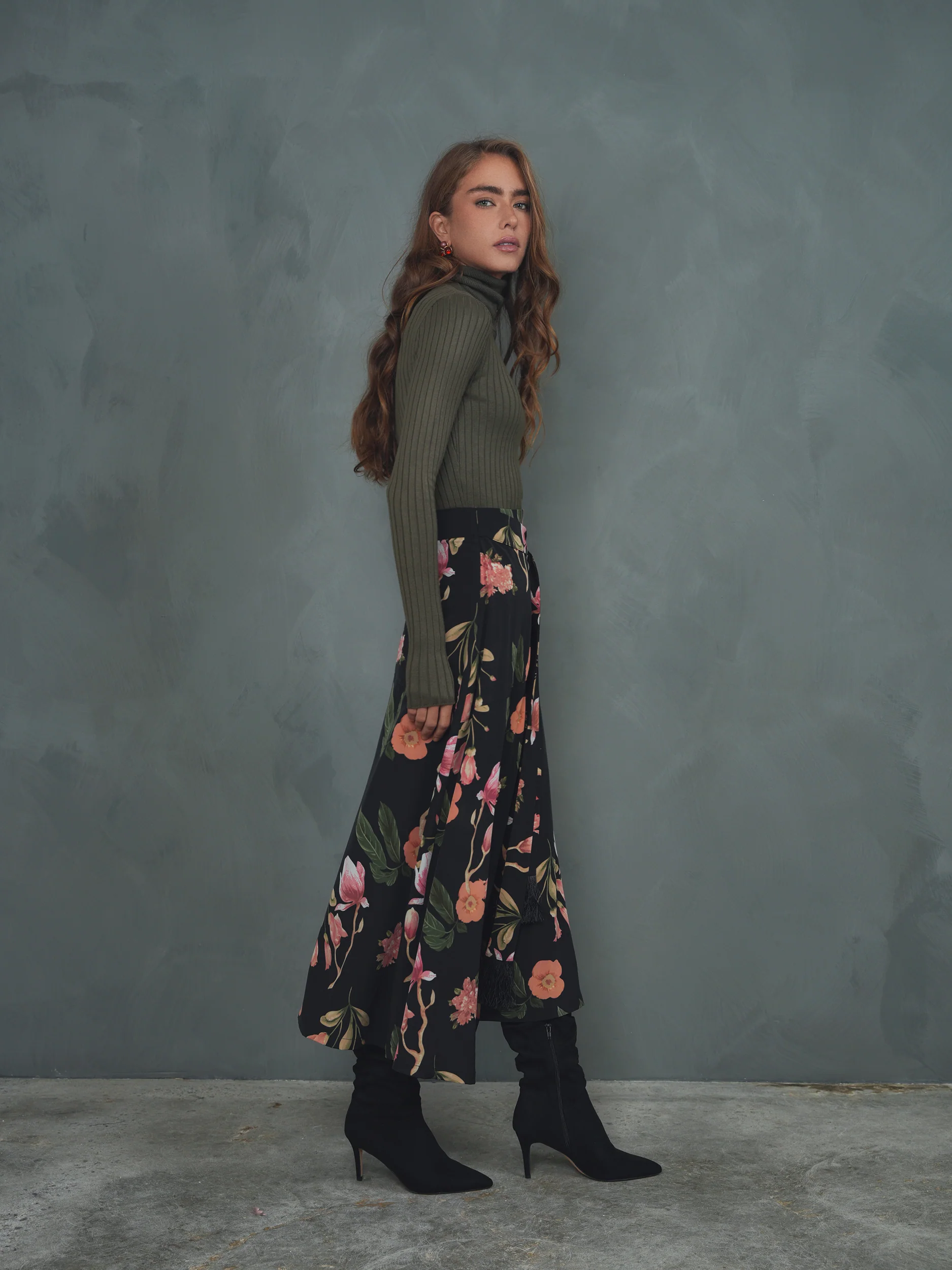 Mock Wrap Print Skirt - Image 8