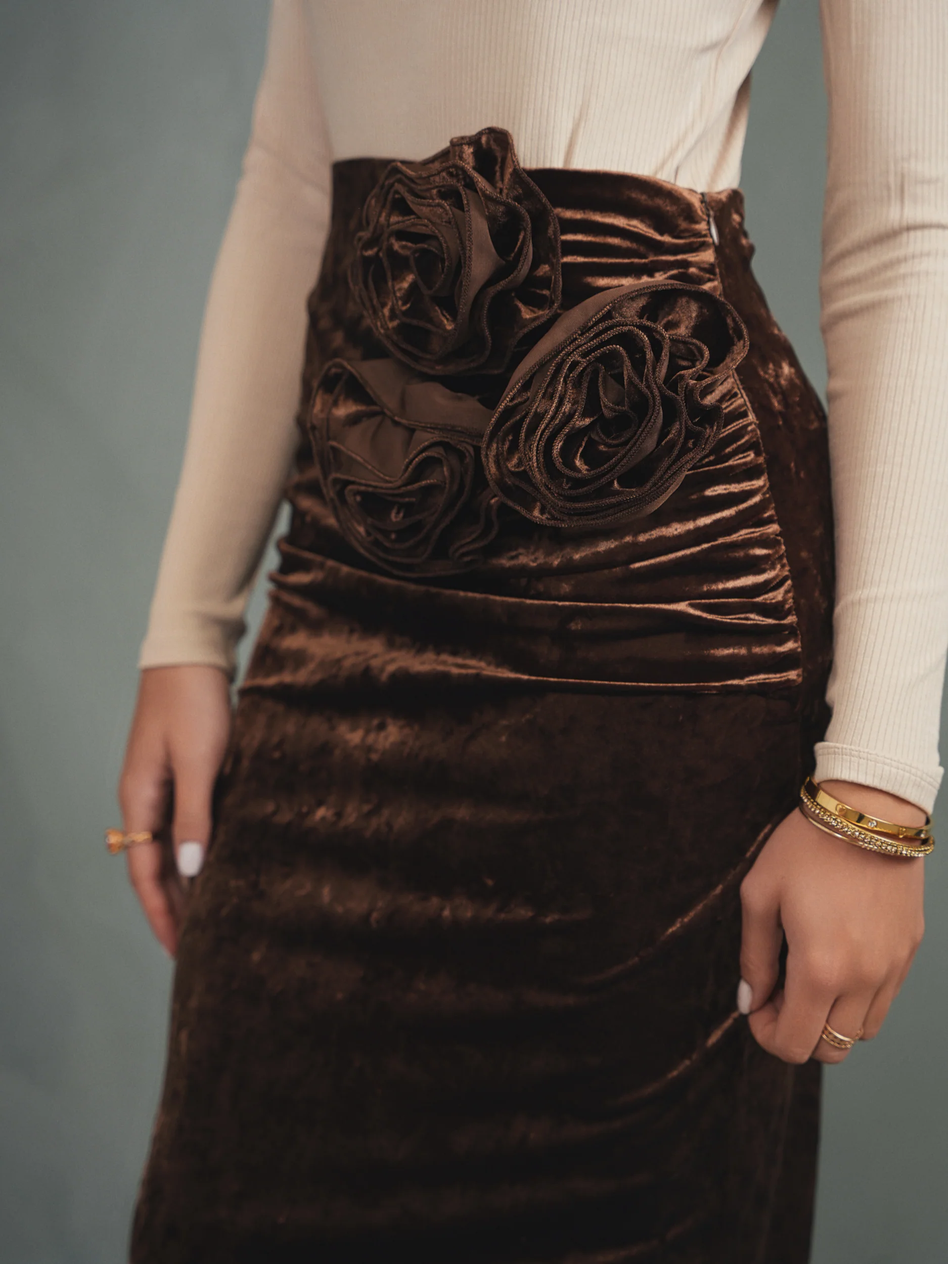 Rossette Velour Skirt - Image 24