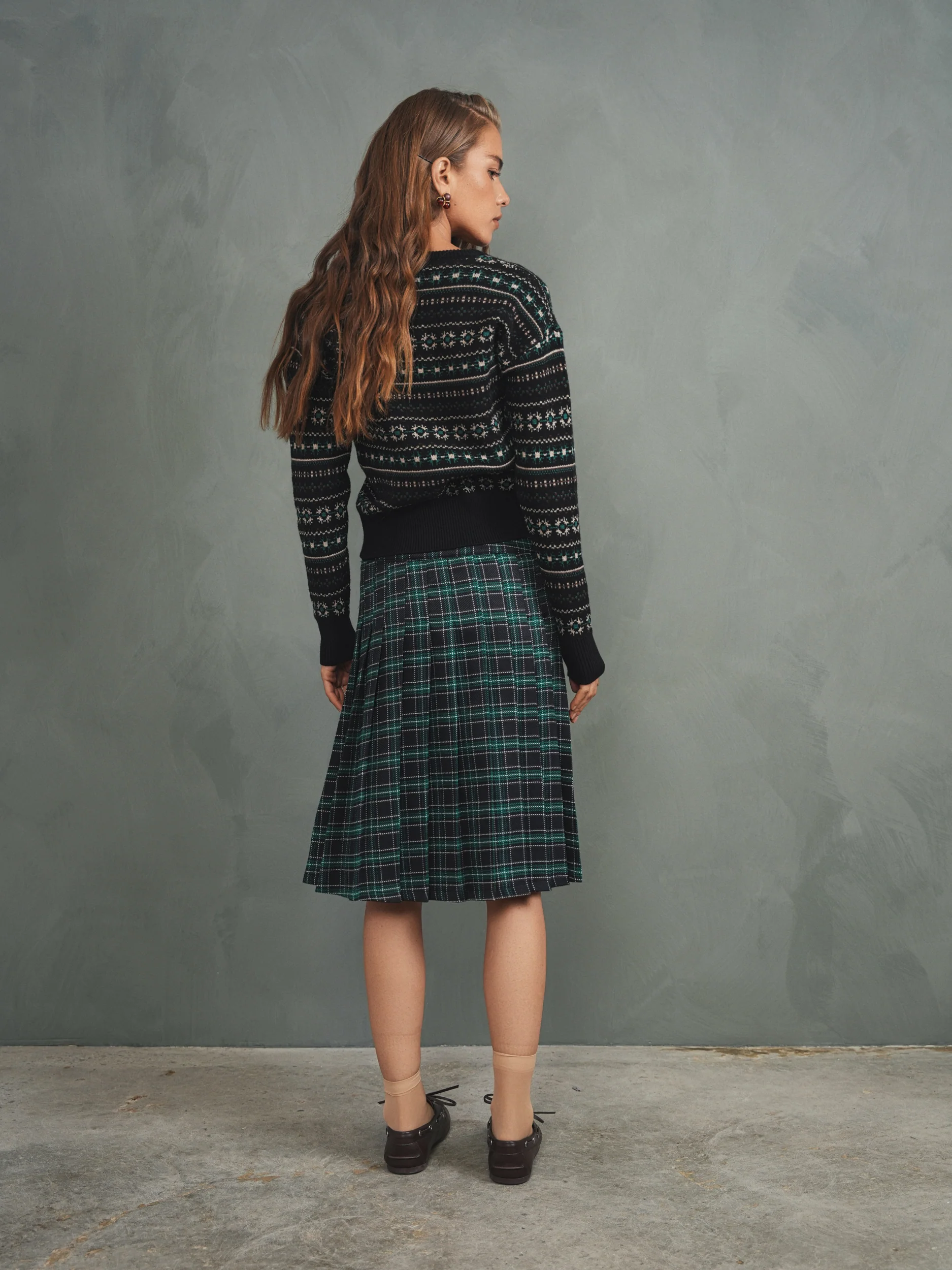 Pleated Plaid Skirt - Image 21