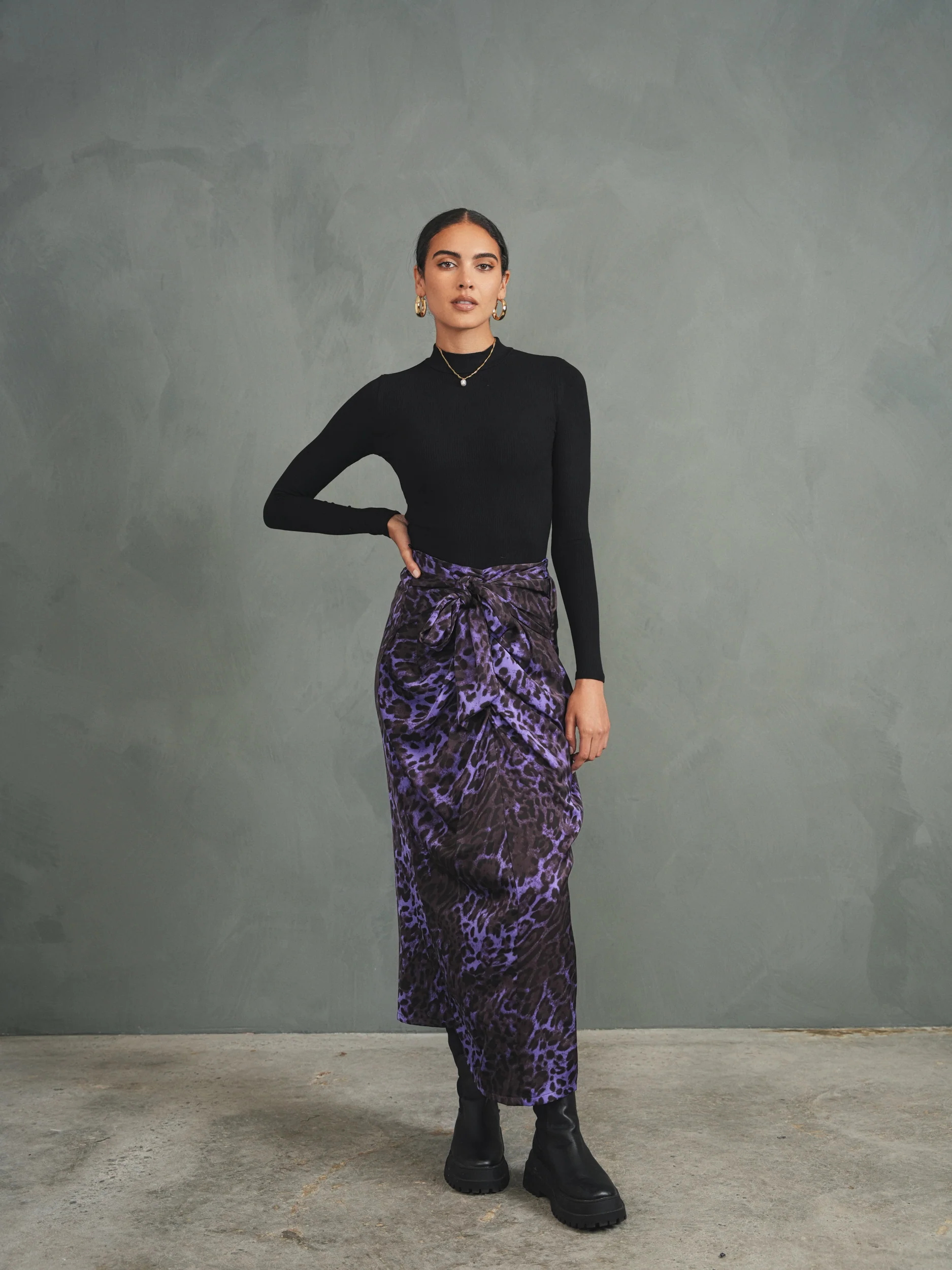Tie-Front Draped Skirt - Image 3