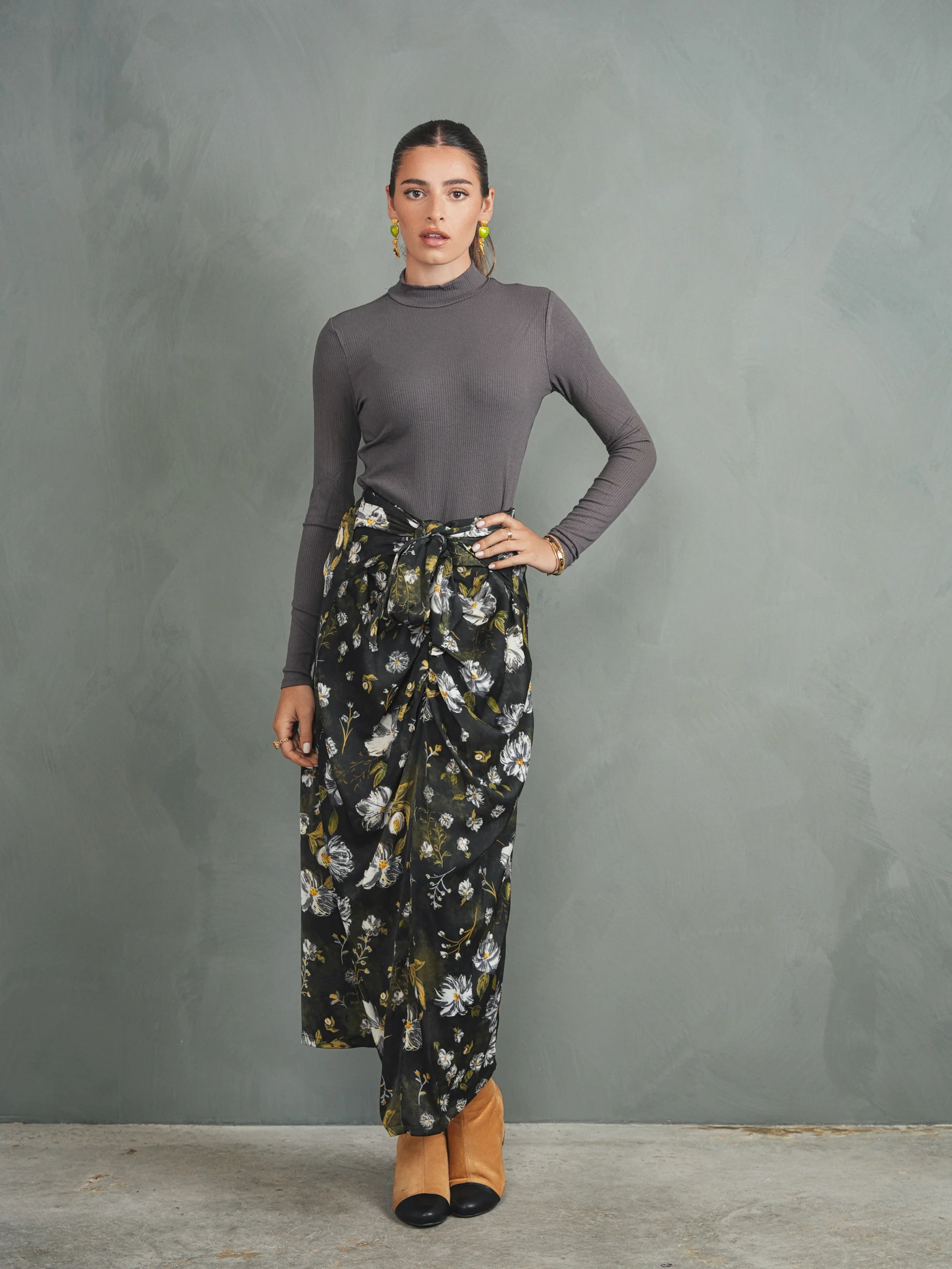 Tie-Front Draped Skirt - Image 7