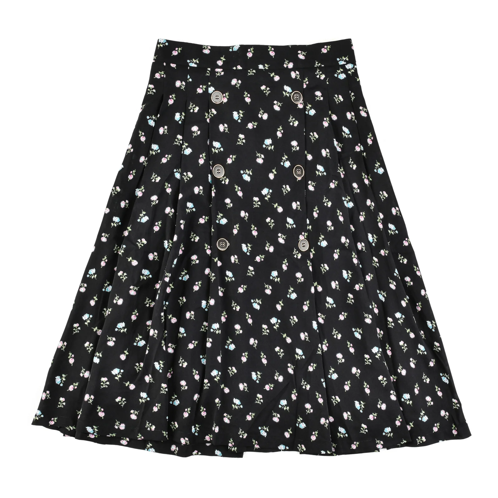 Buttoned Pleated Skirt - Image 13