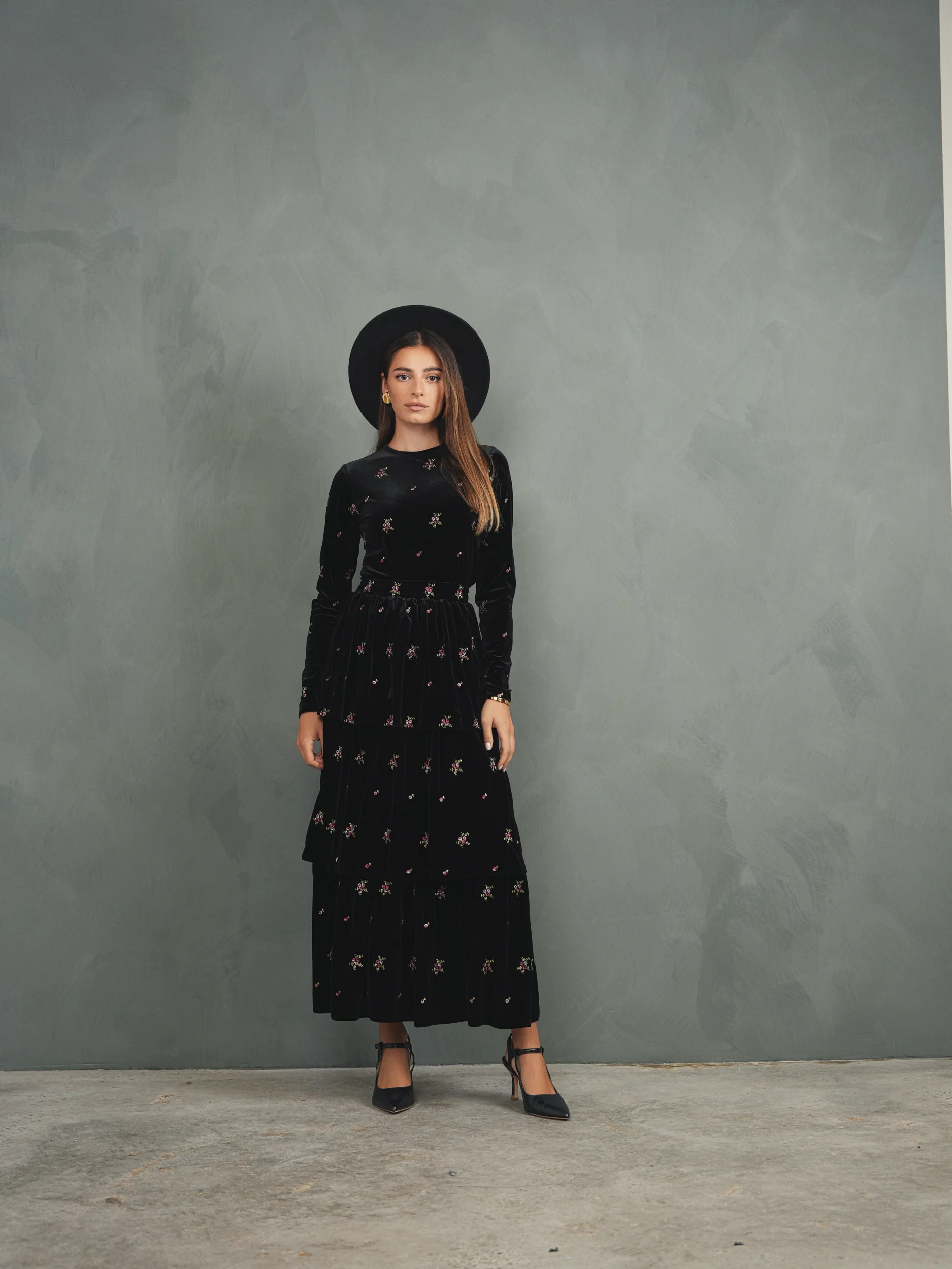 Velour Tiered Skirt - Image 2
