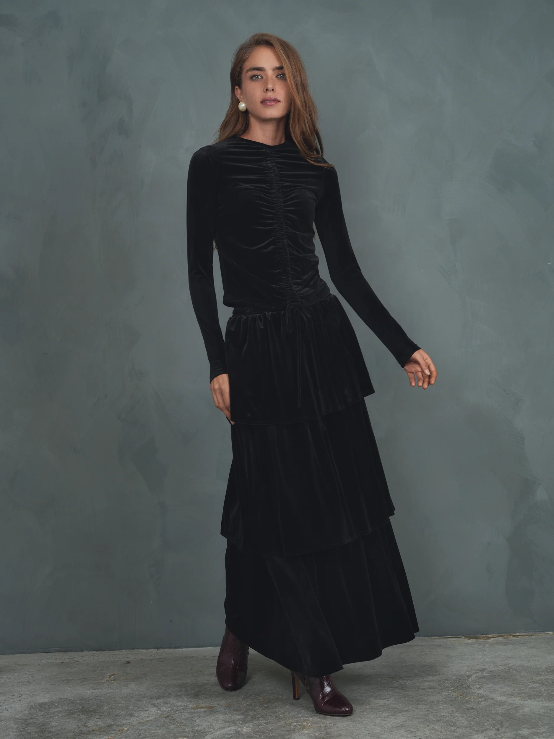 Velour Tiered Skirt - Image 4