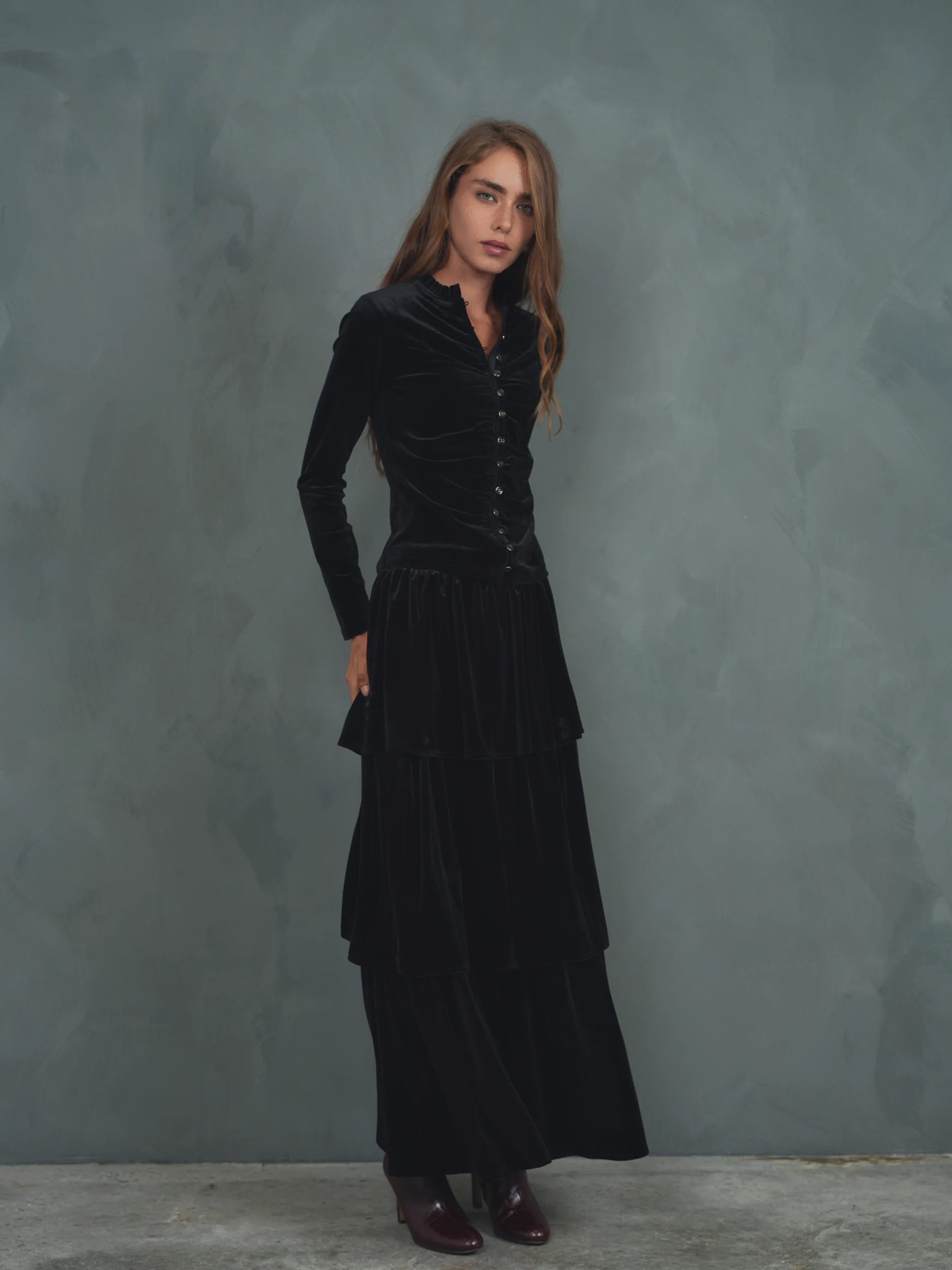 Velour Tiered Skirt - Image 5