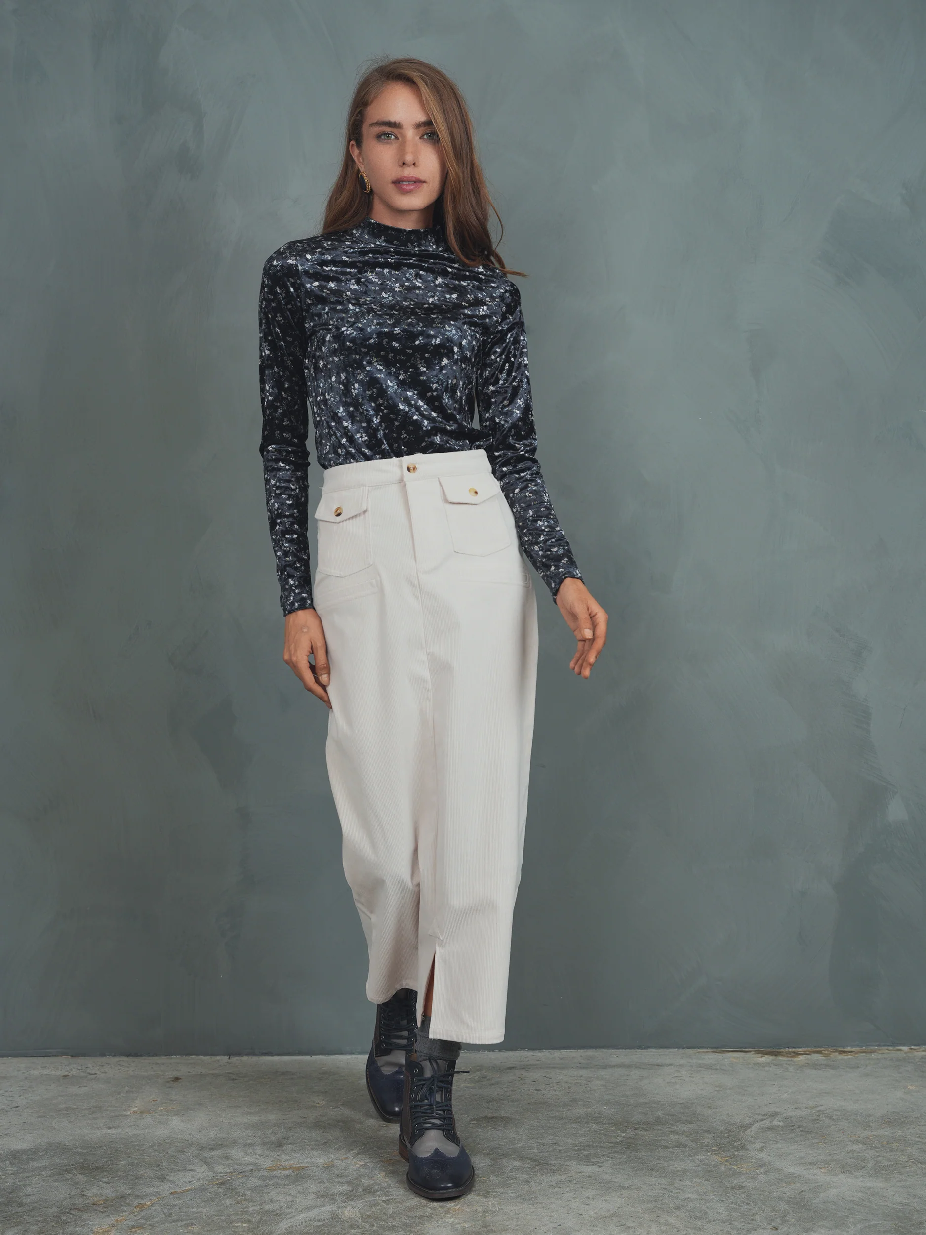 Corduroy Straight Skirt - Image 6