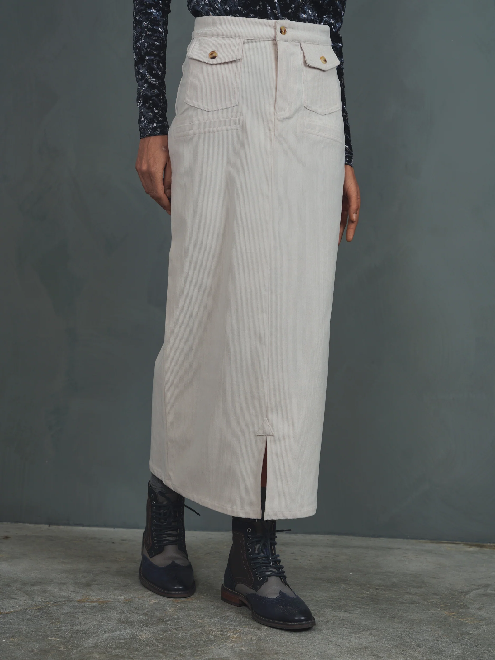 Corduroy Straight Skirt - Image 9