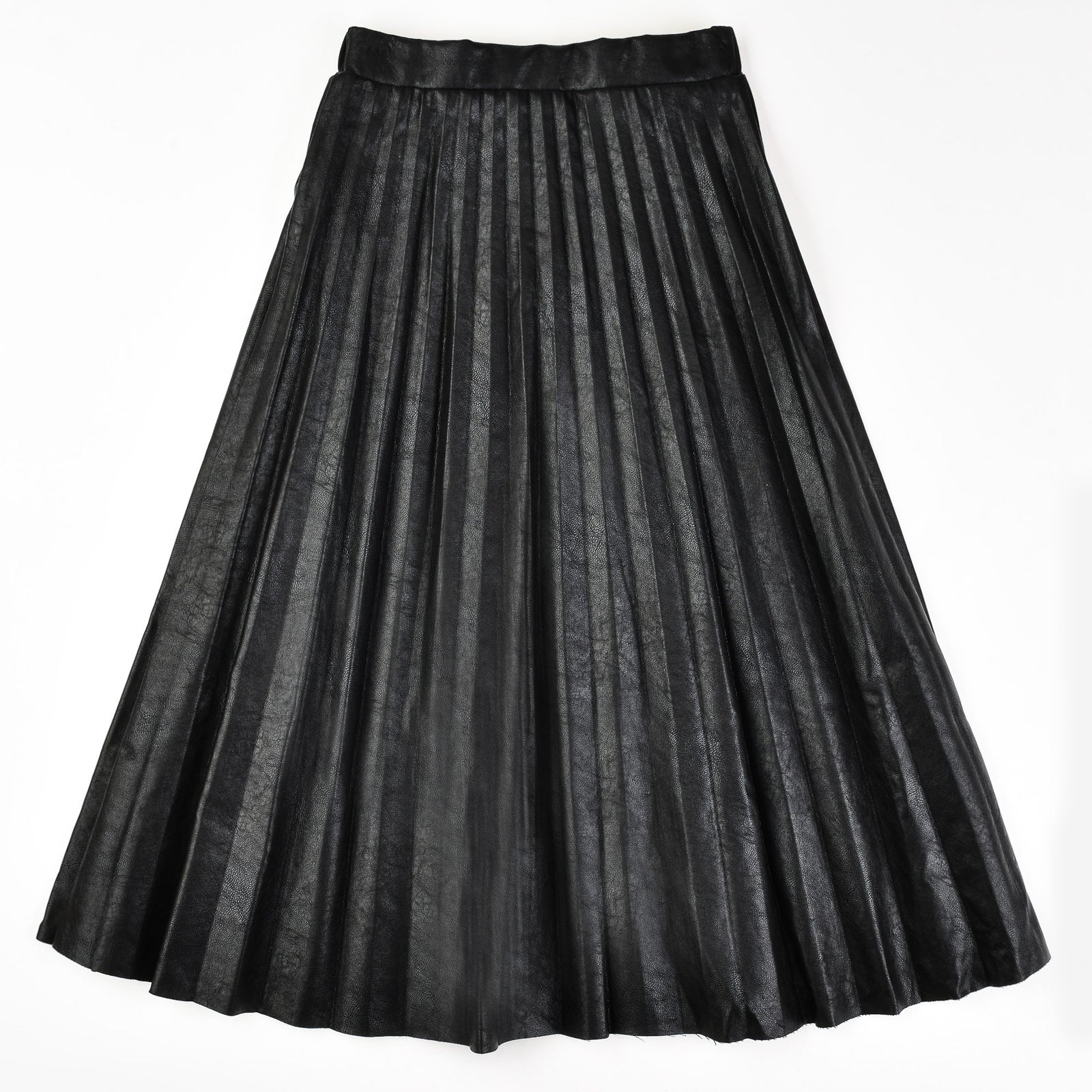 Pleated Leather Skirt - Image 12