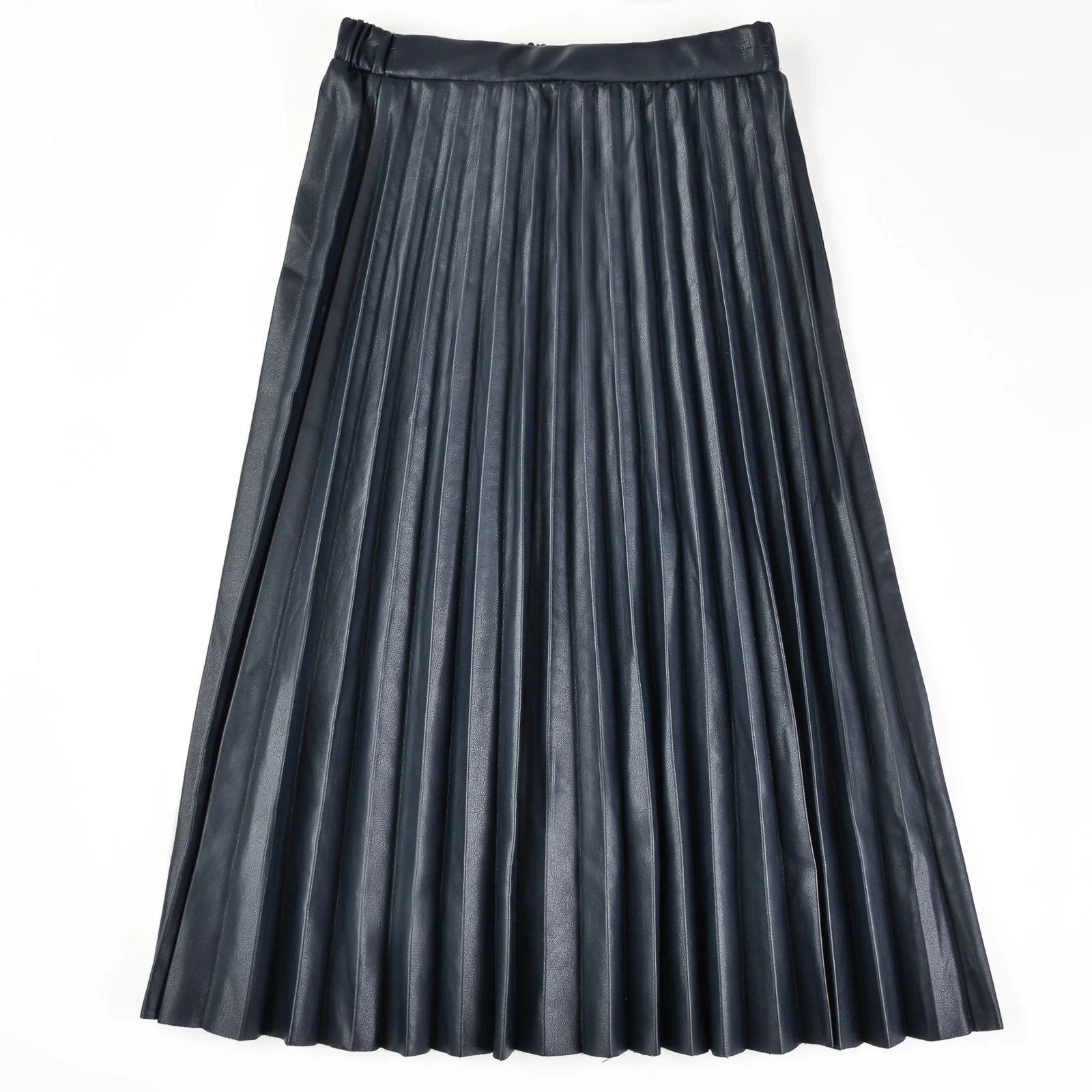 Pleated Leather Skirt - Image 15