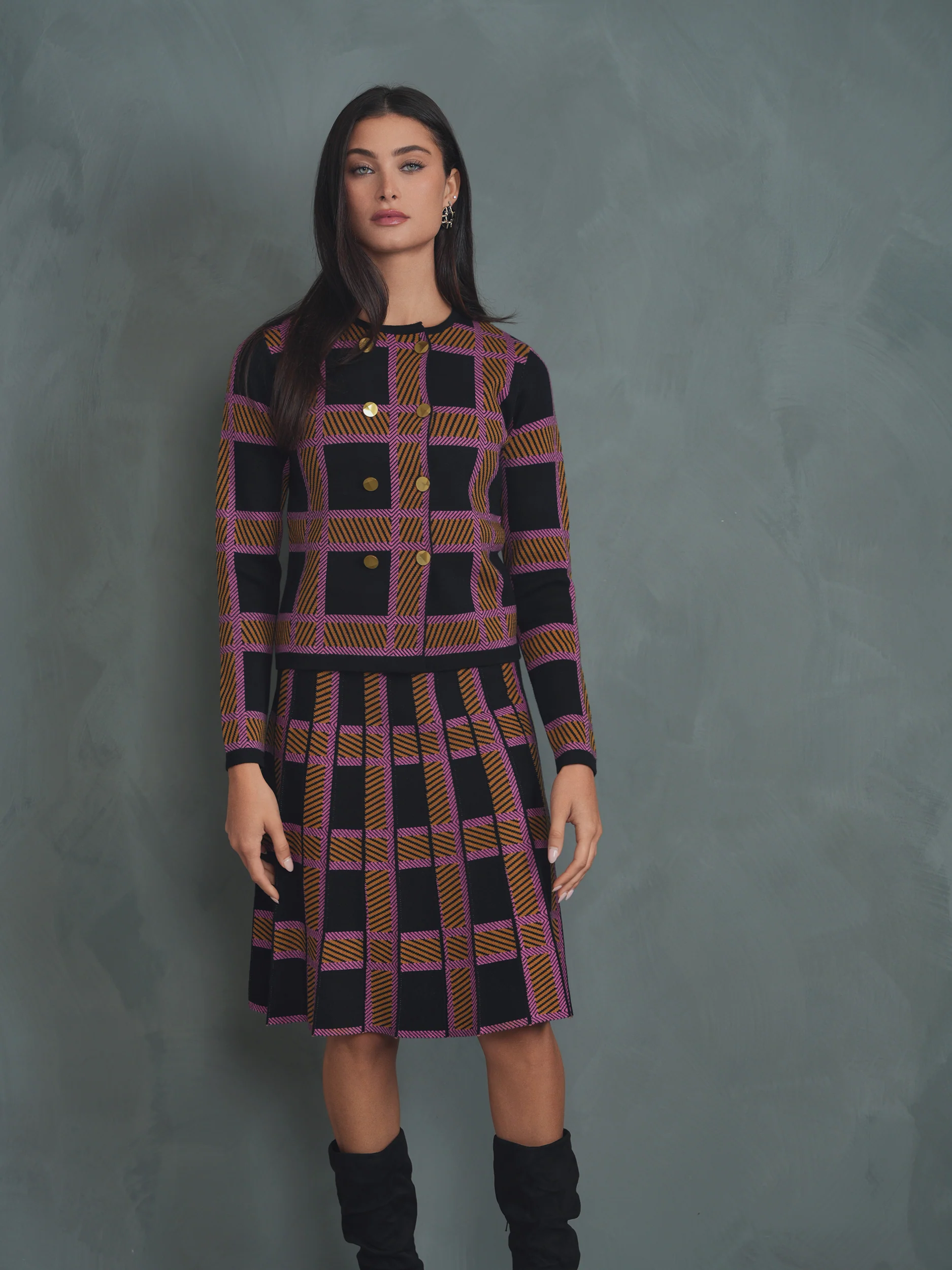 Jacquard Knit Pleated Skirt - Image 9