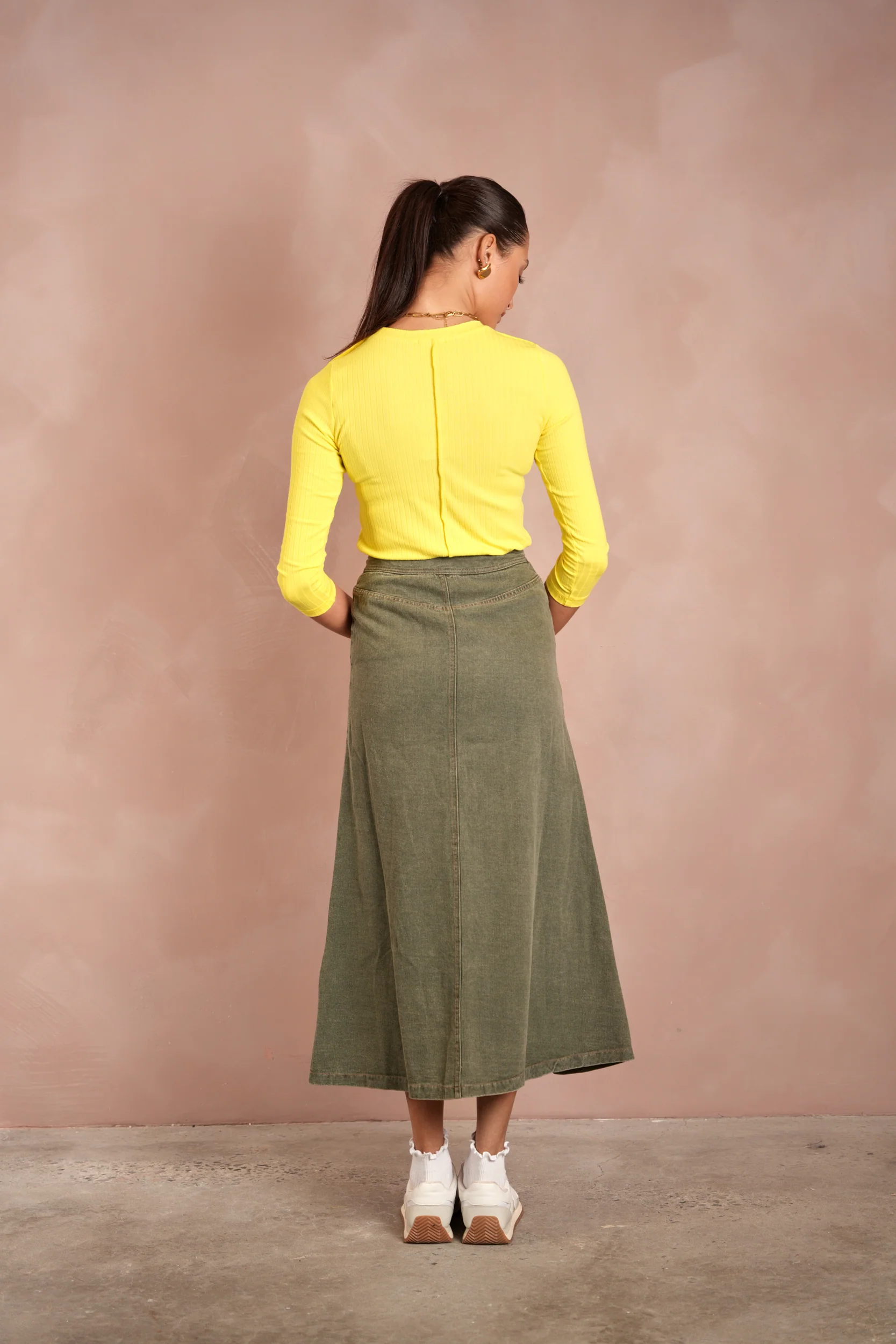 Wide Rib 3/4 Sleeve Tee - Image 5