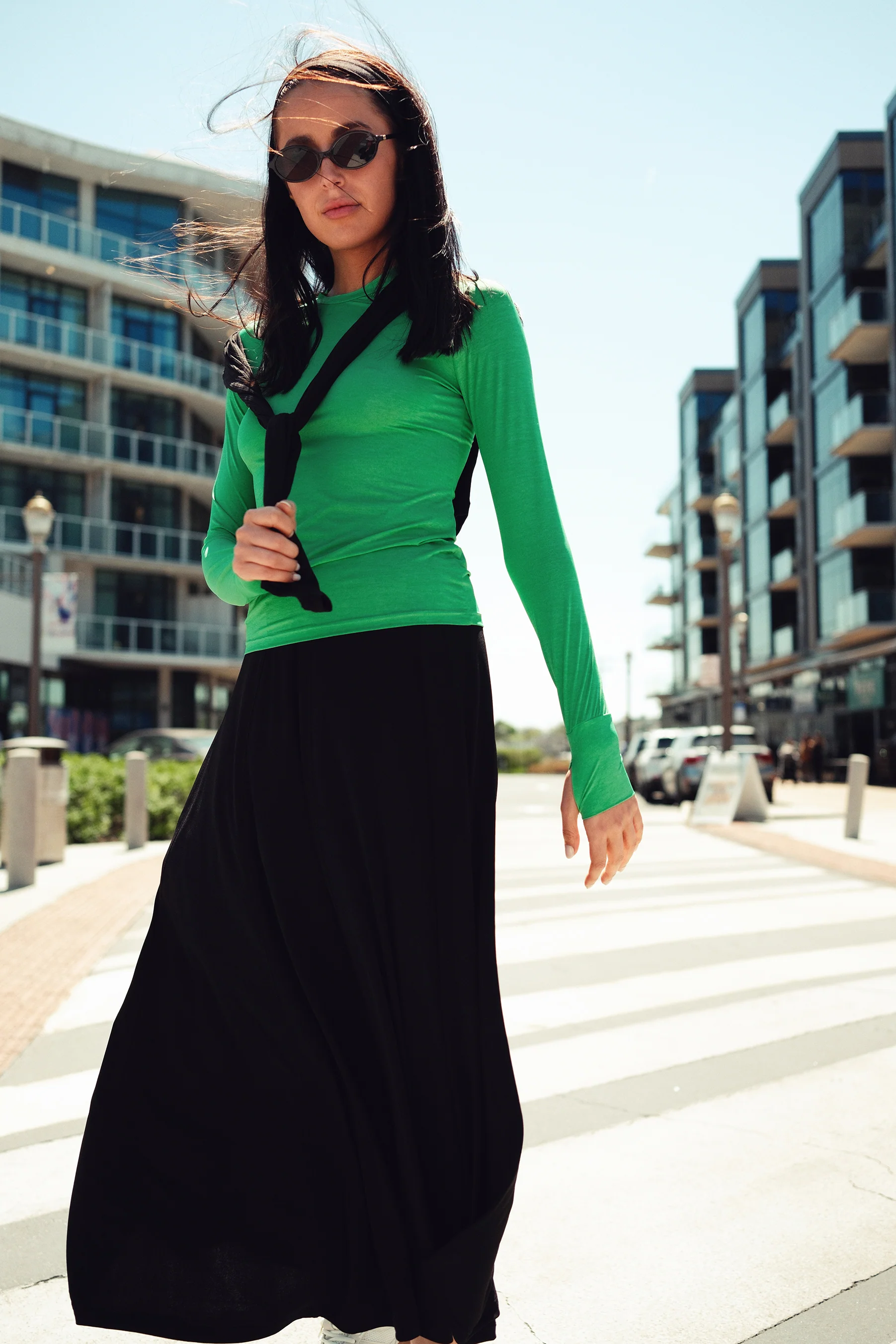Slinky Panel Skirt - Ankle Length