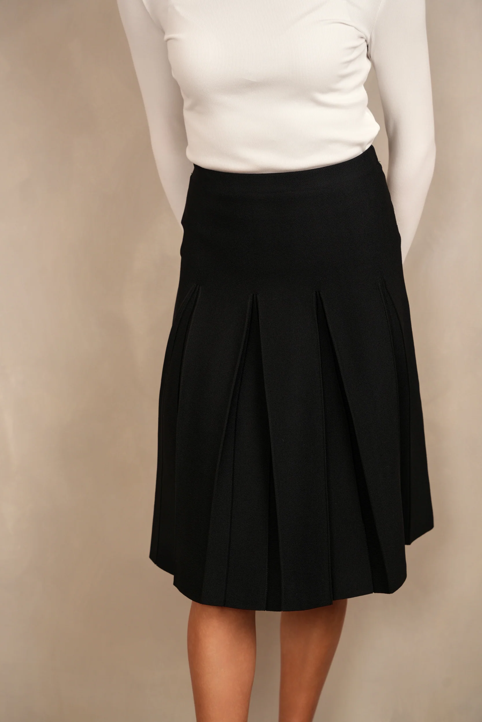 Box Pleated Knit Skirt - Image 2