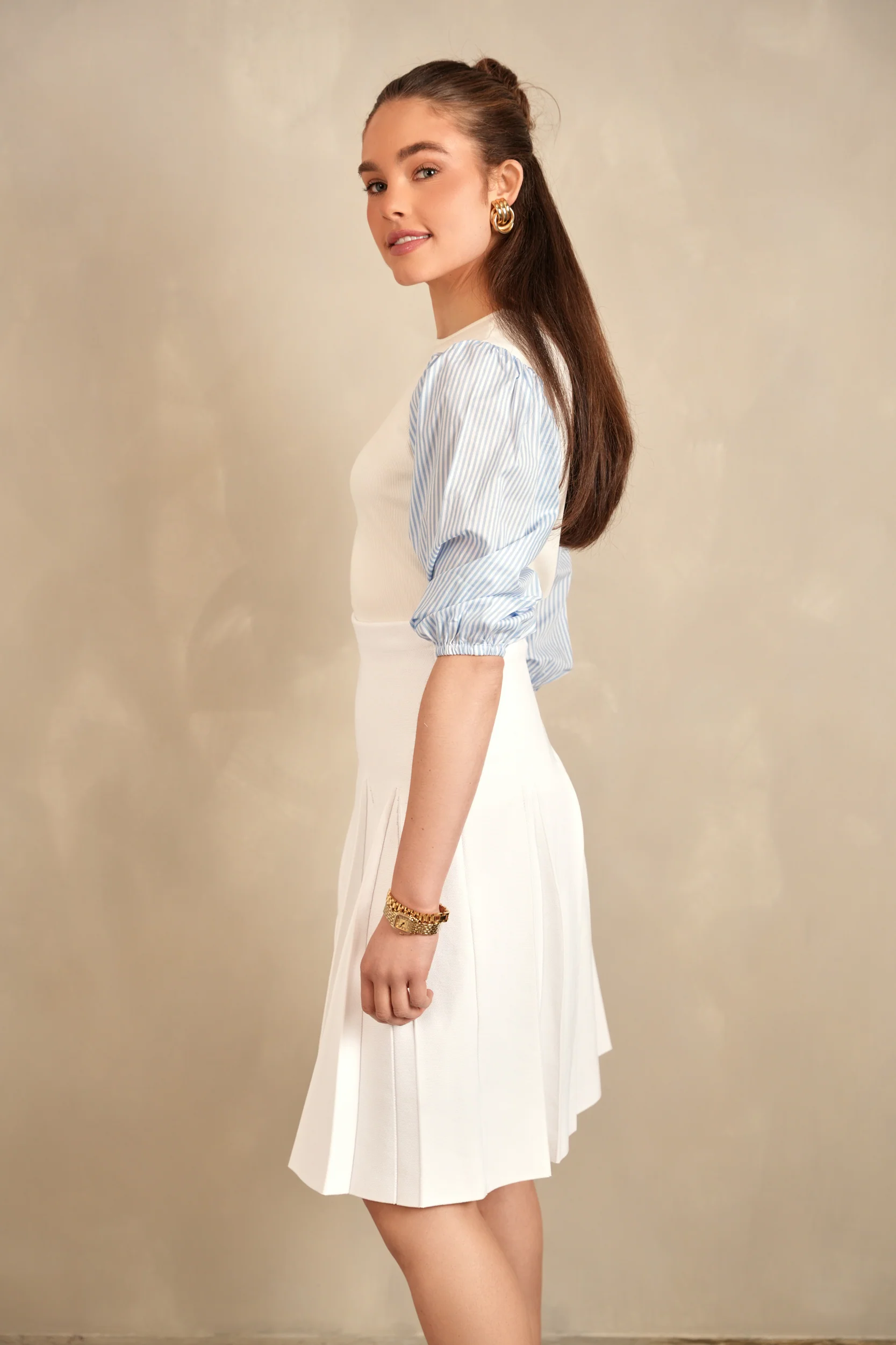 Box Pleated Knit Skirt - Image 7