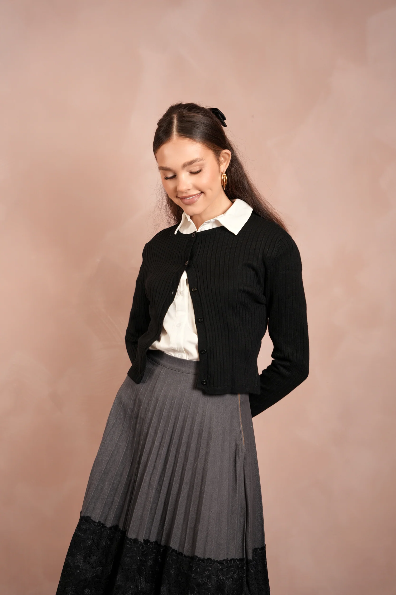 Wide Rib Knit Cardigan - Image 29