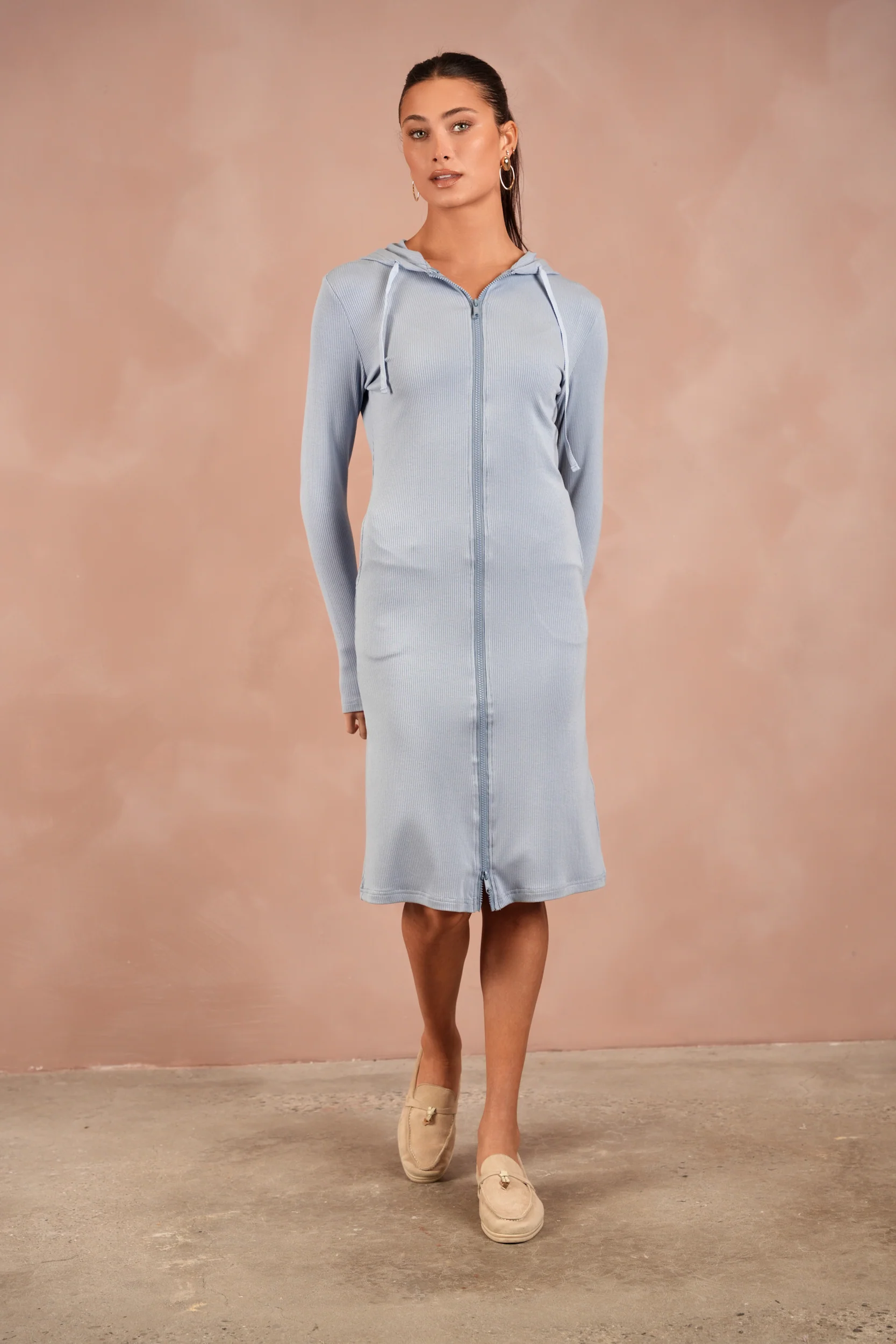 Soft Rib Zipper Dress - Image 10