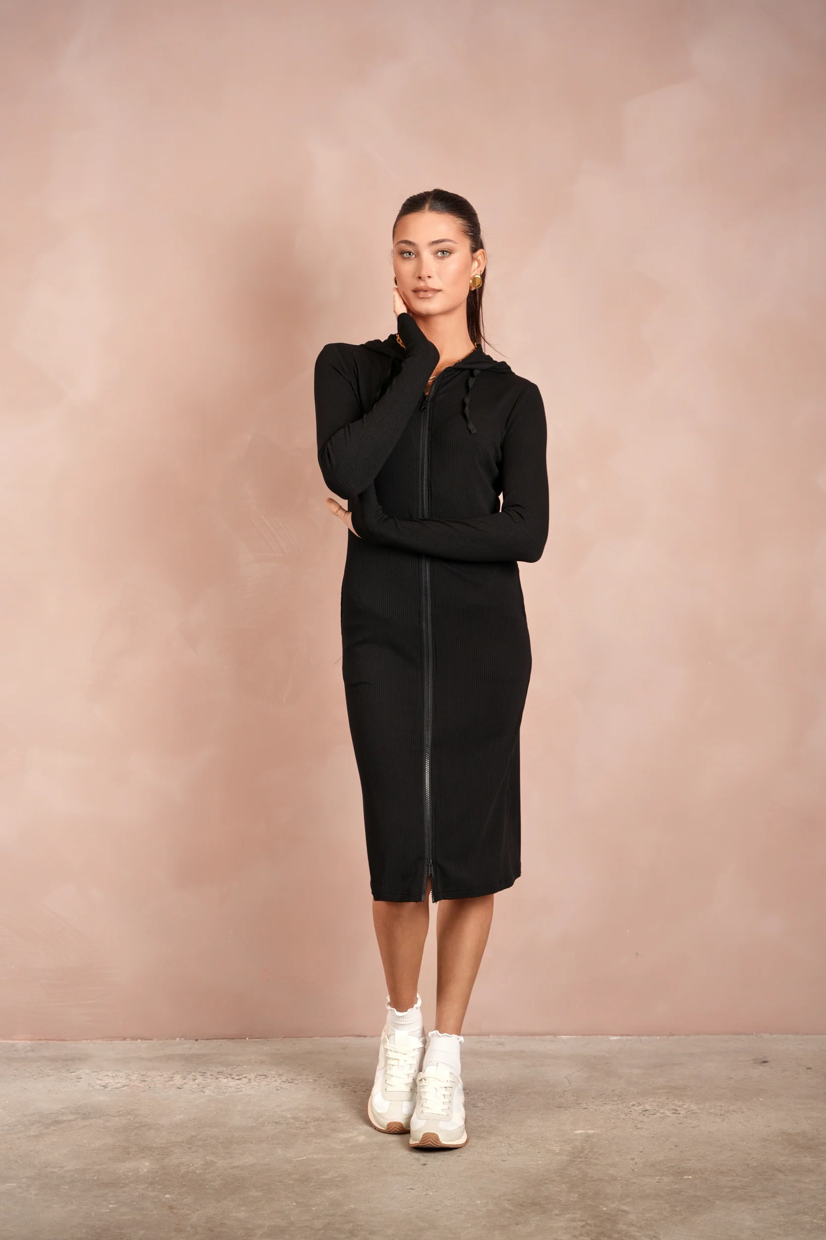 Soft Rib Zipper Dress - Image 17
