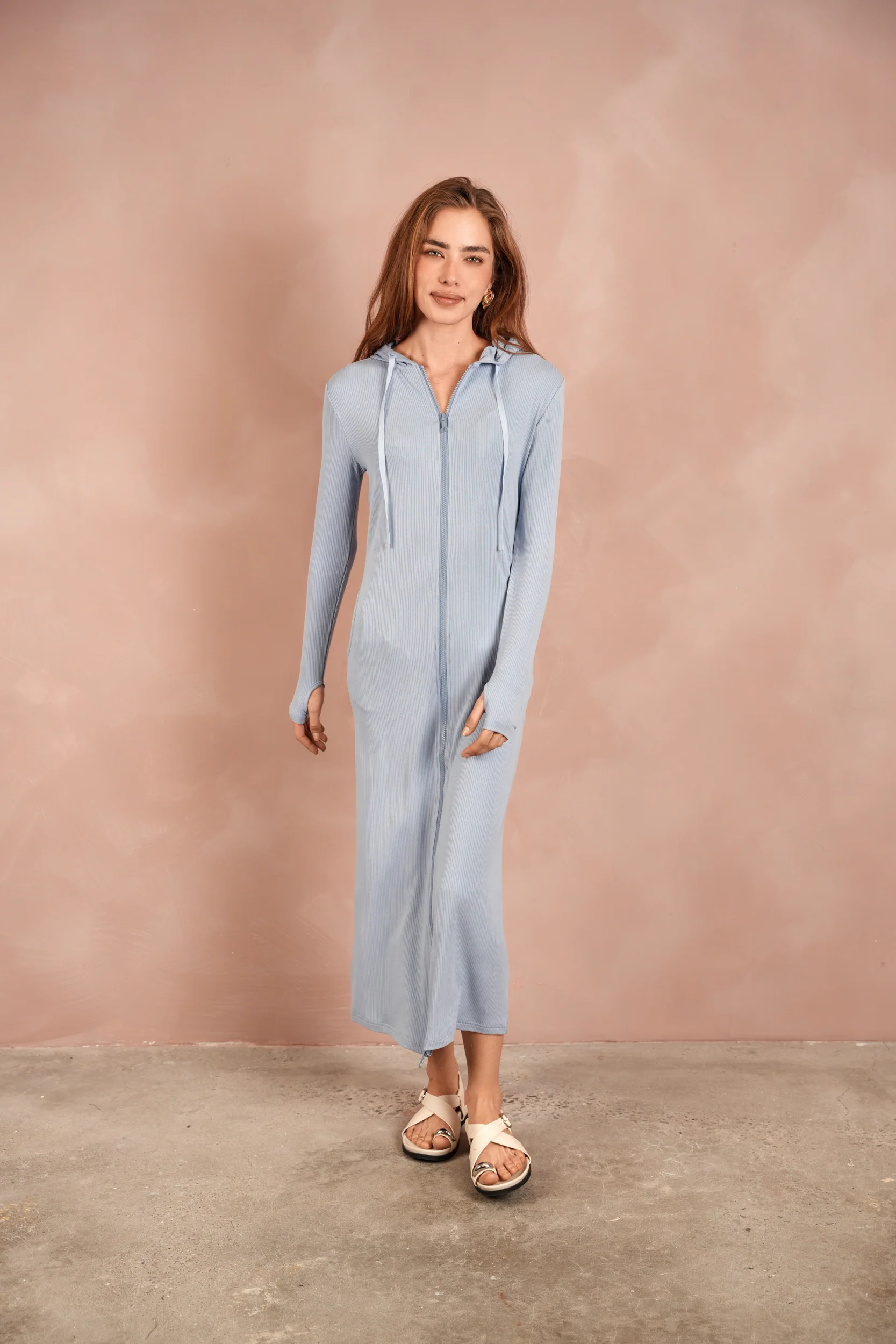 Soft Rib Maxi Zipper Dress - Image 5