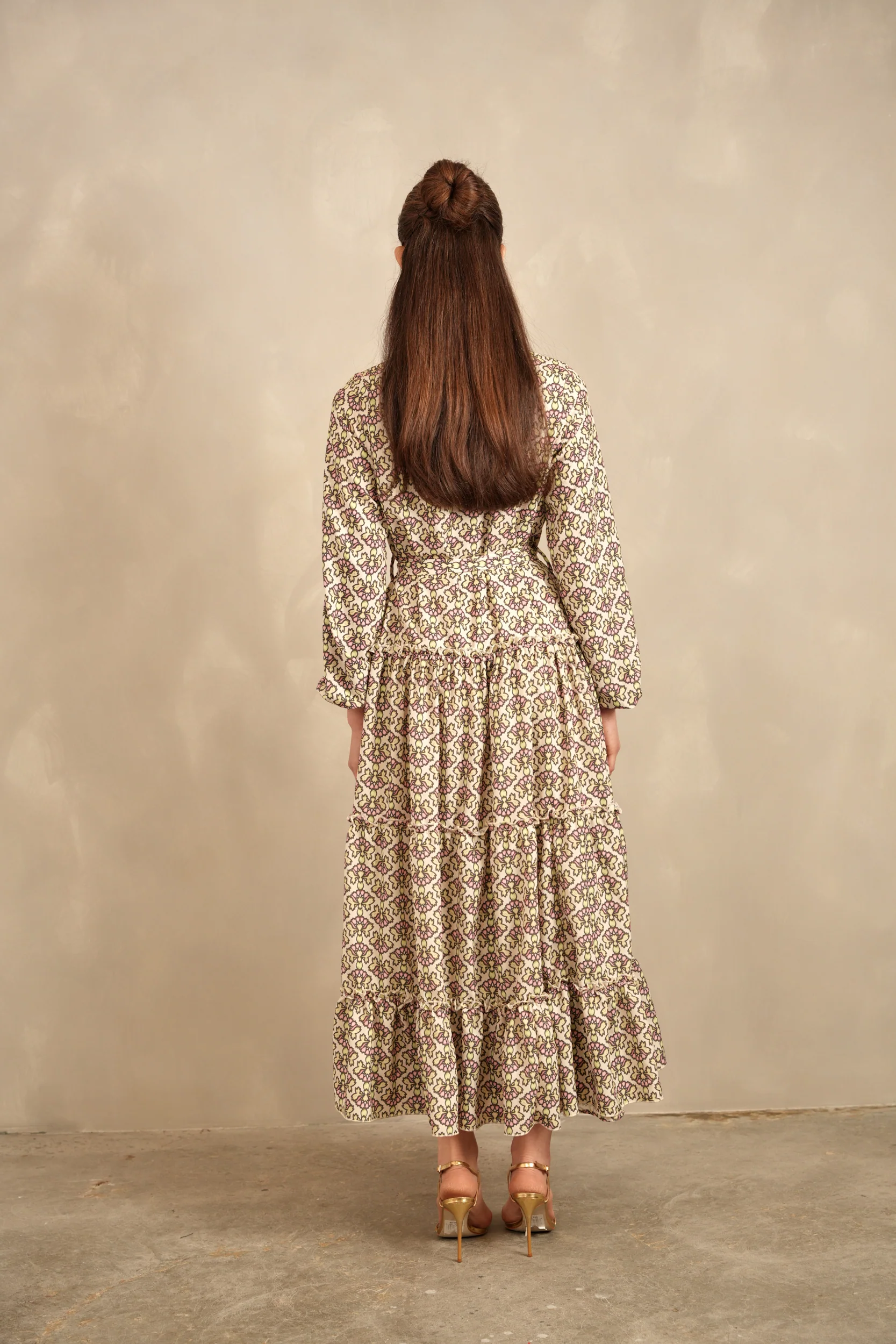Belted Maxi Tiered Dress - Image 11