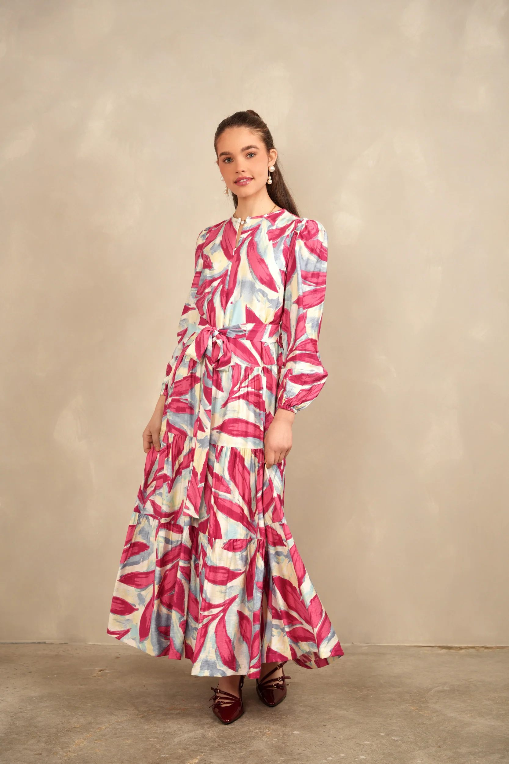 Zipper Front Tiered Maxi Dres - Image 15