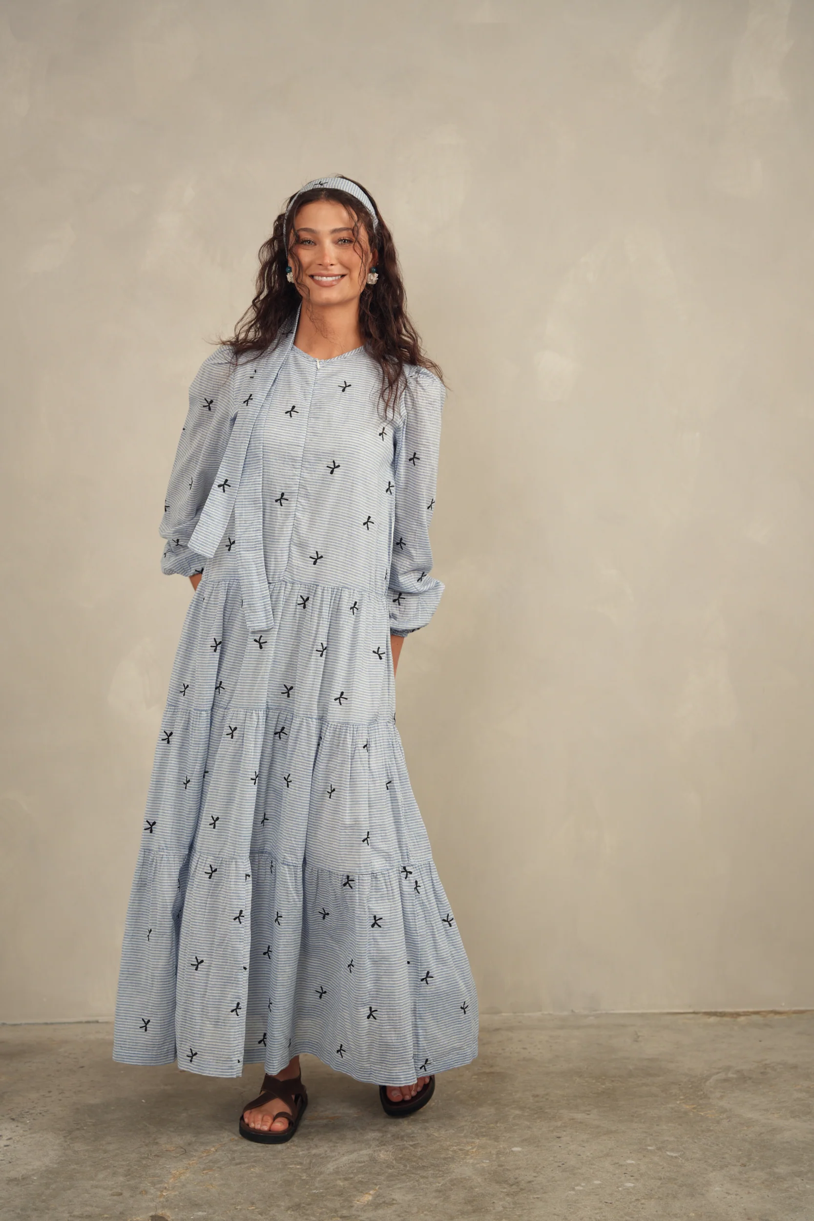 Zipper Front Tiered Maxi Dres - Image 8