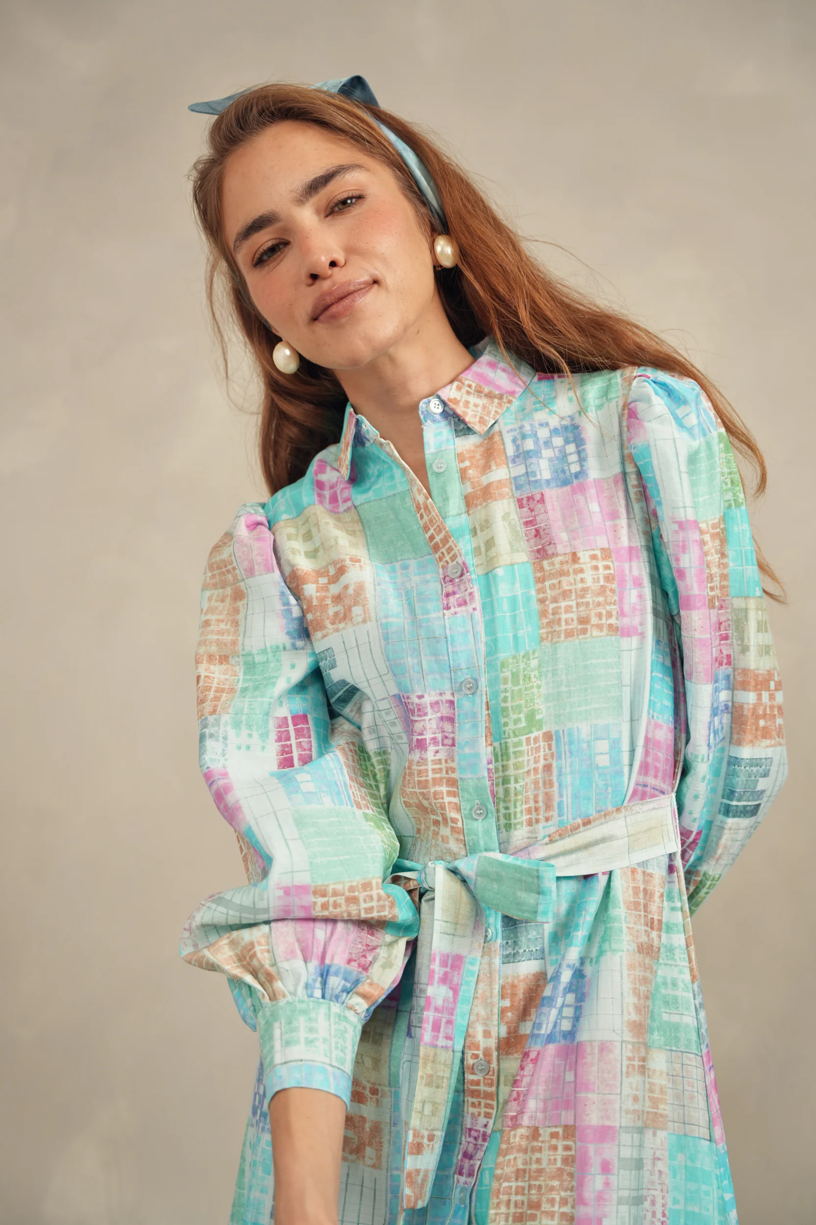 Print Button Dress - Image 3