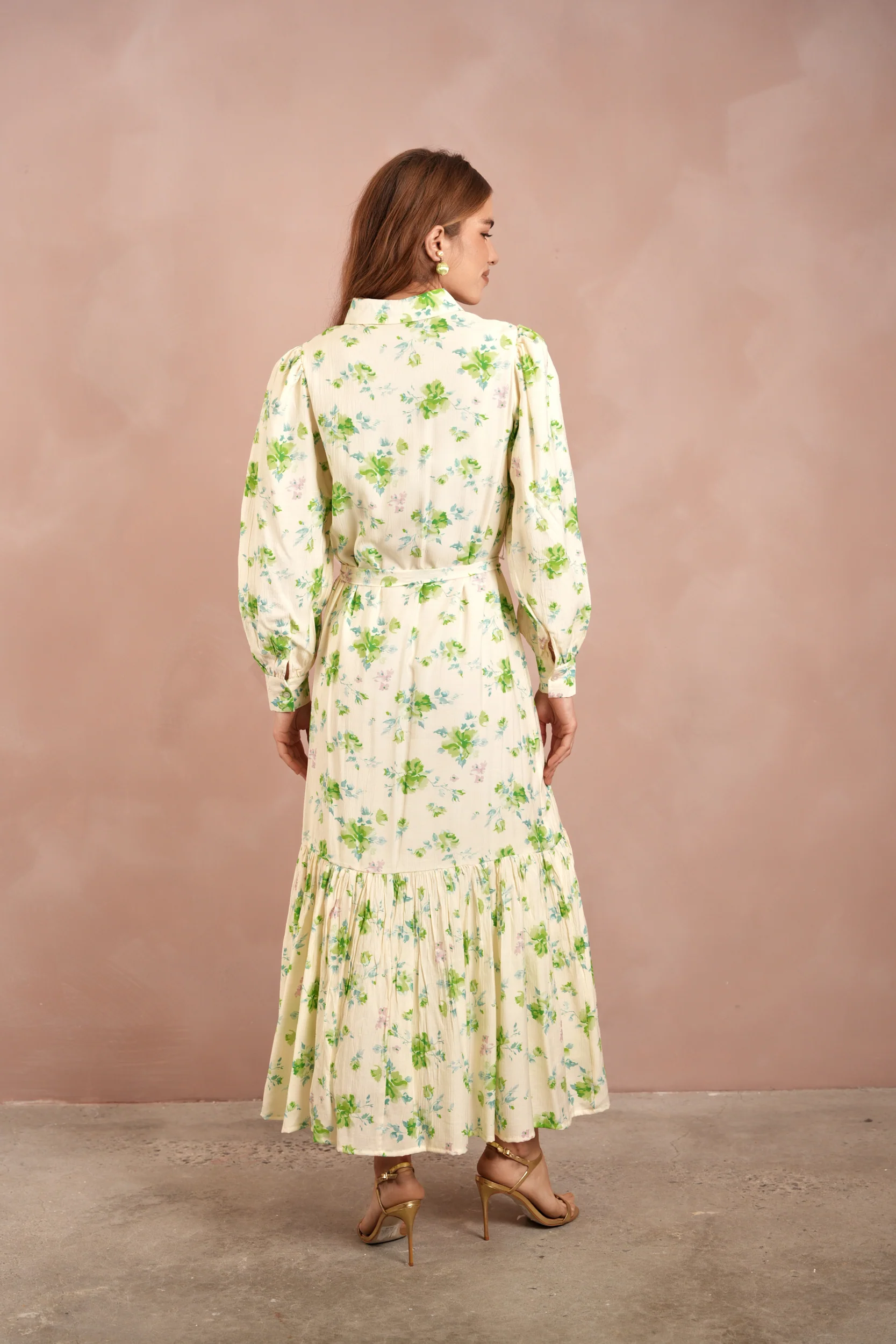 Print Button Dress - Image 9