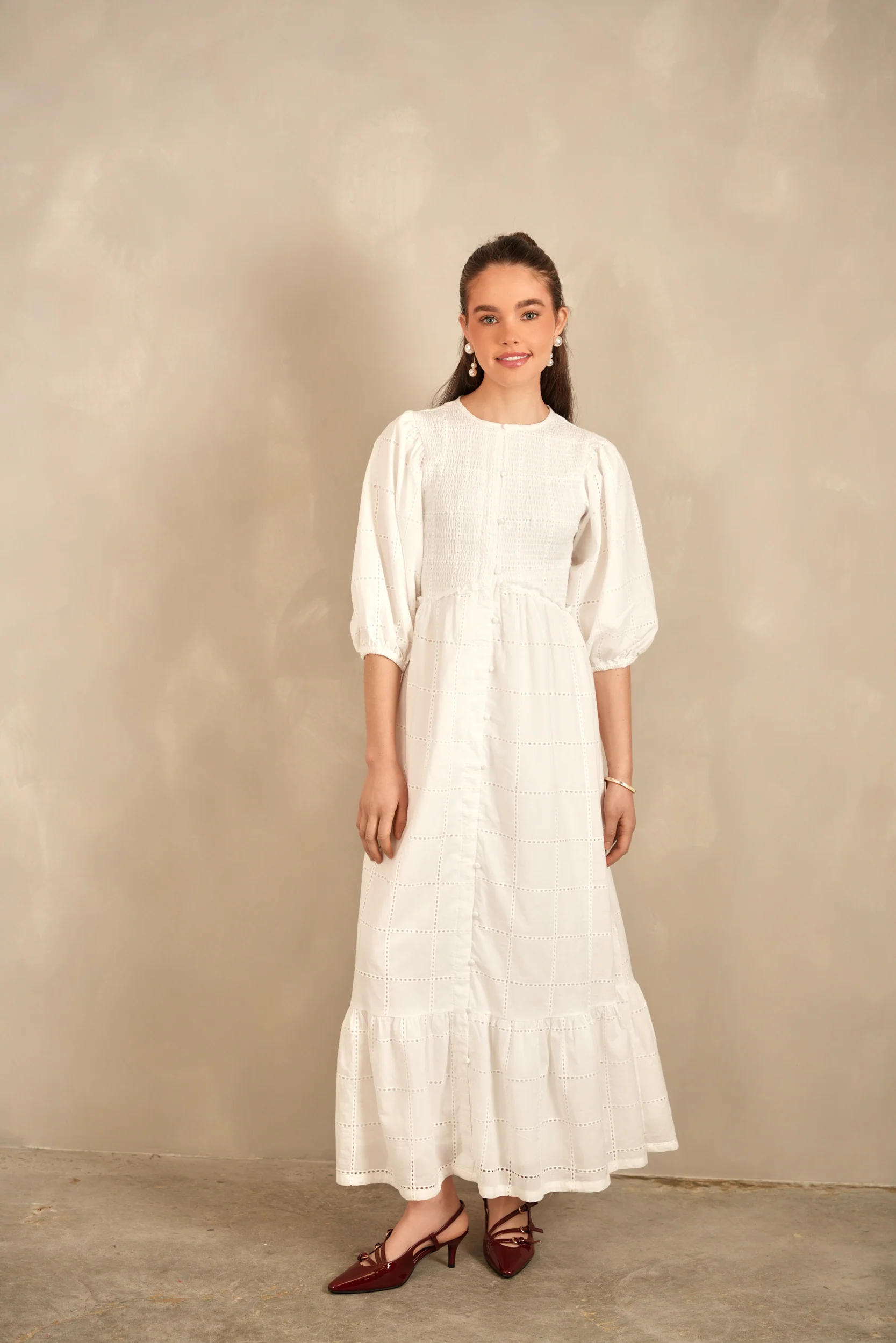 Eyelet Smock Dress - Image 11