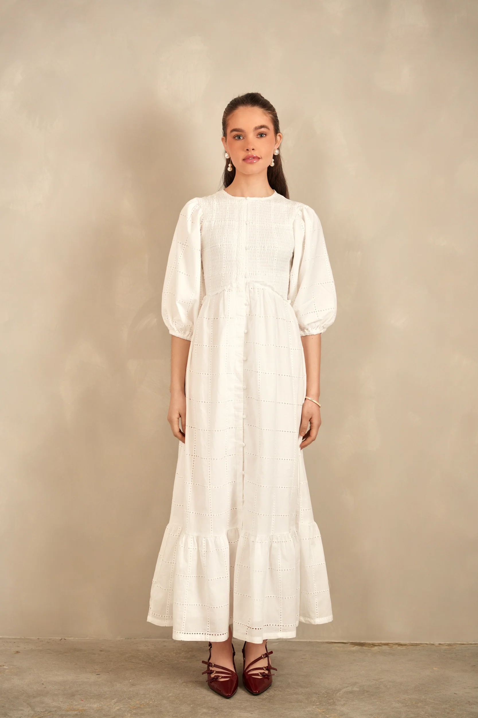 Eyelet Smock Dress - Image 9