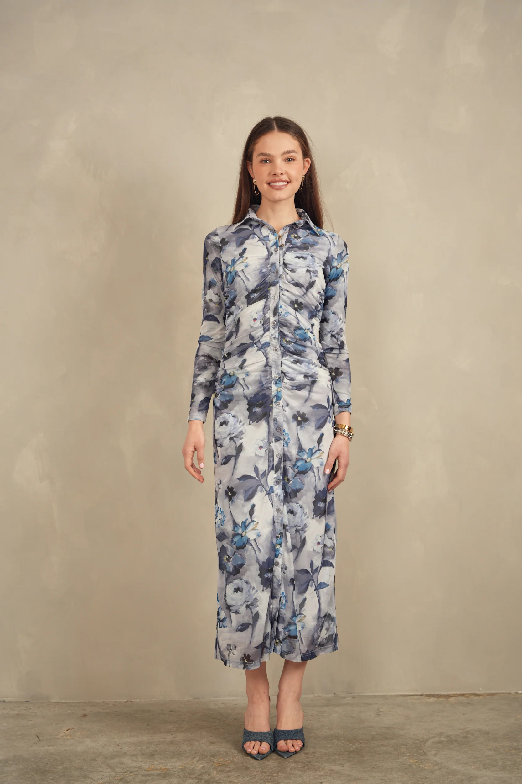 Mesh Ruched Dress - Image 8