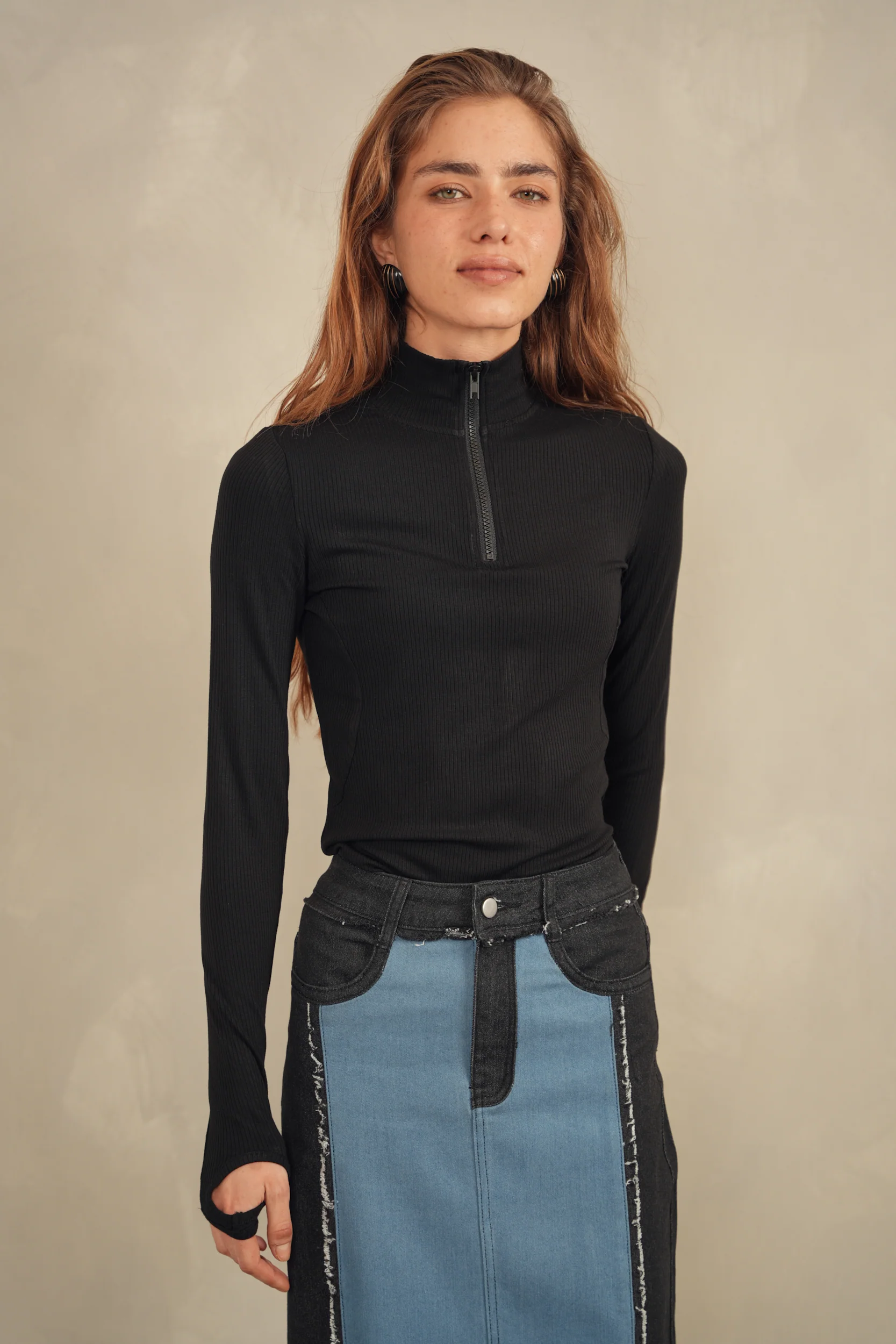 Soft Rib Zipper Tee - Image 10