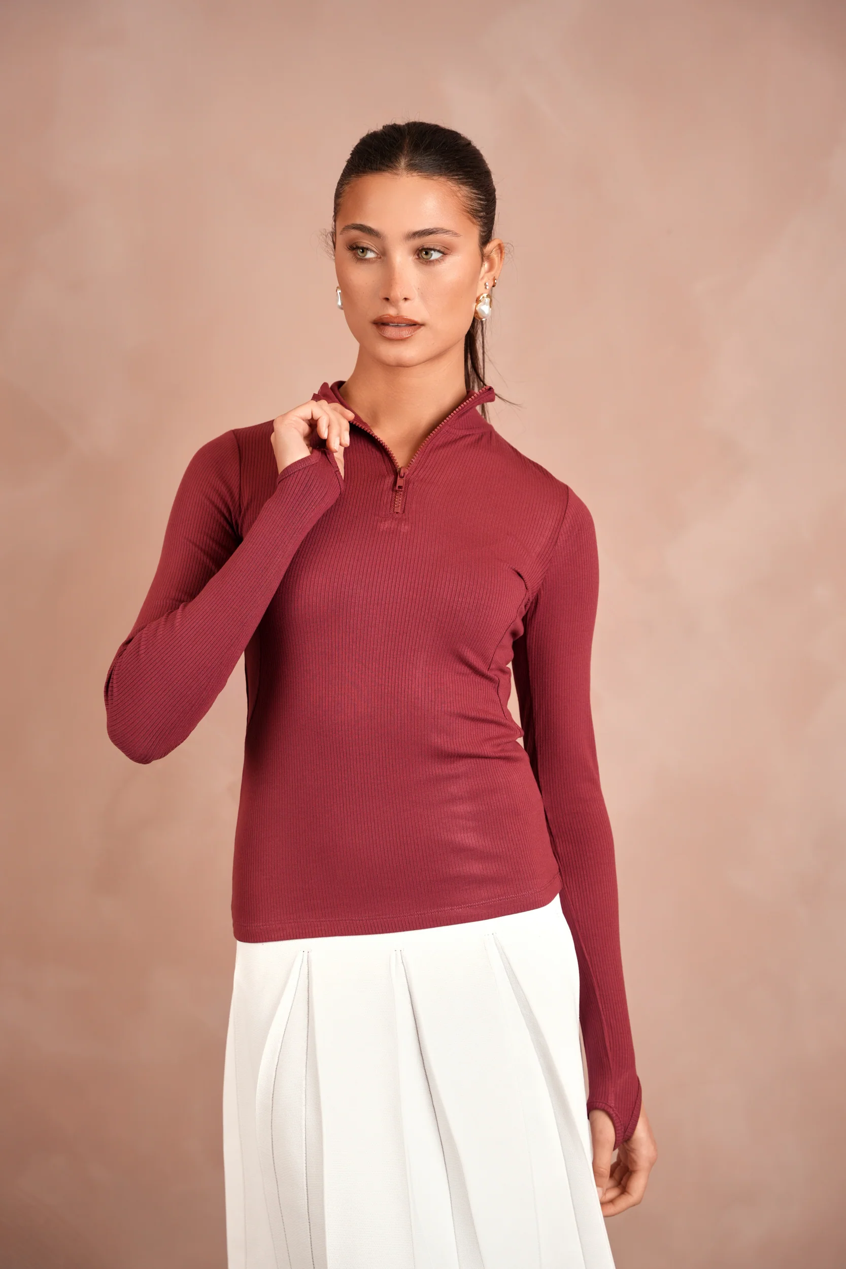 Soft Rib Zipper Tee - Image 3