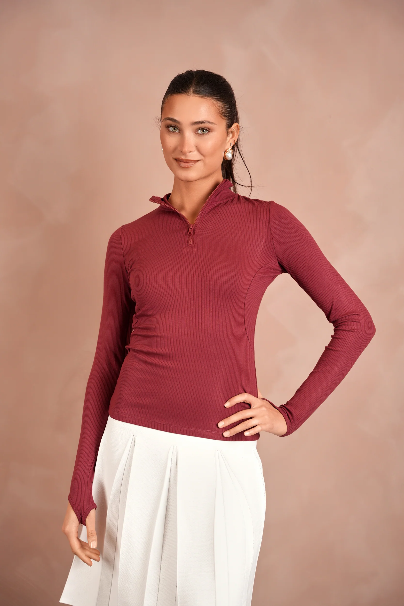 Soft Rib Zipper Tee - Image 4